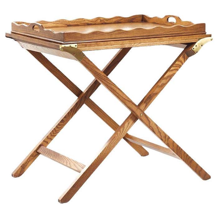 High Butler Table Baker Party Butler Table with Removable Tray and Butterfly Top Serving ...
