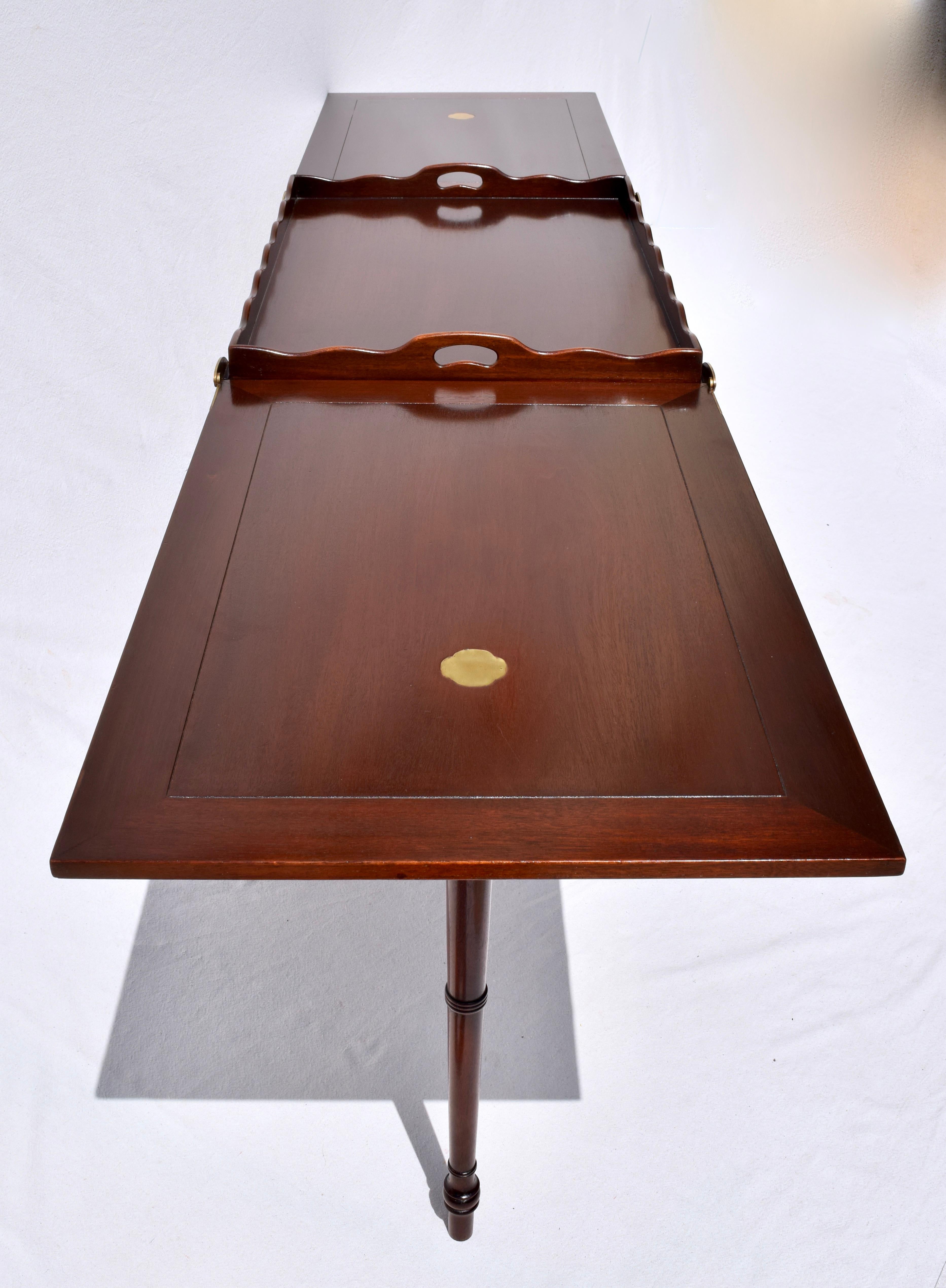 Baker Party Butler Table with Removable Tray and Butterfly Top 12
