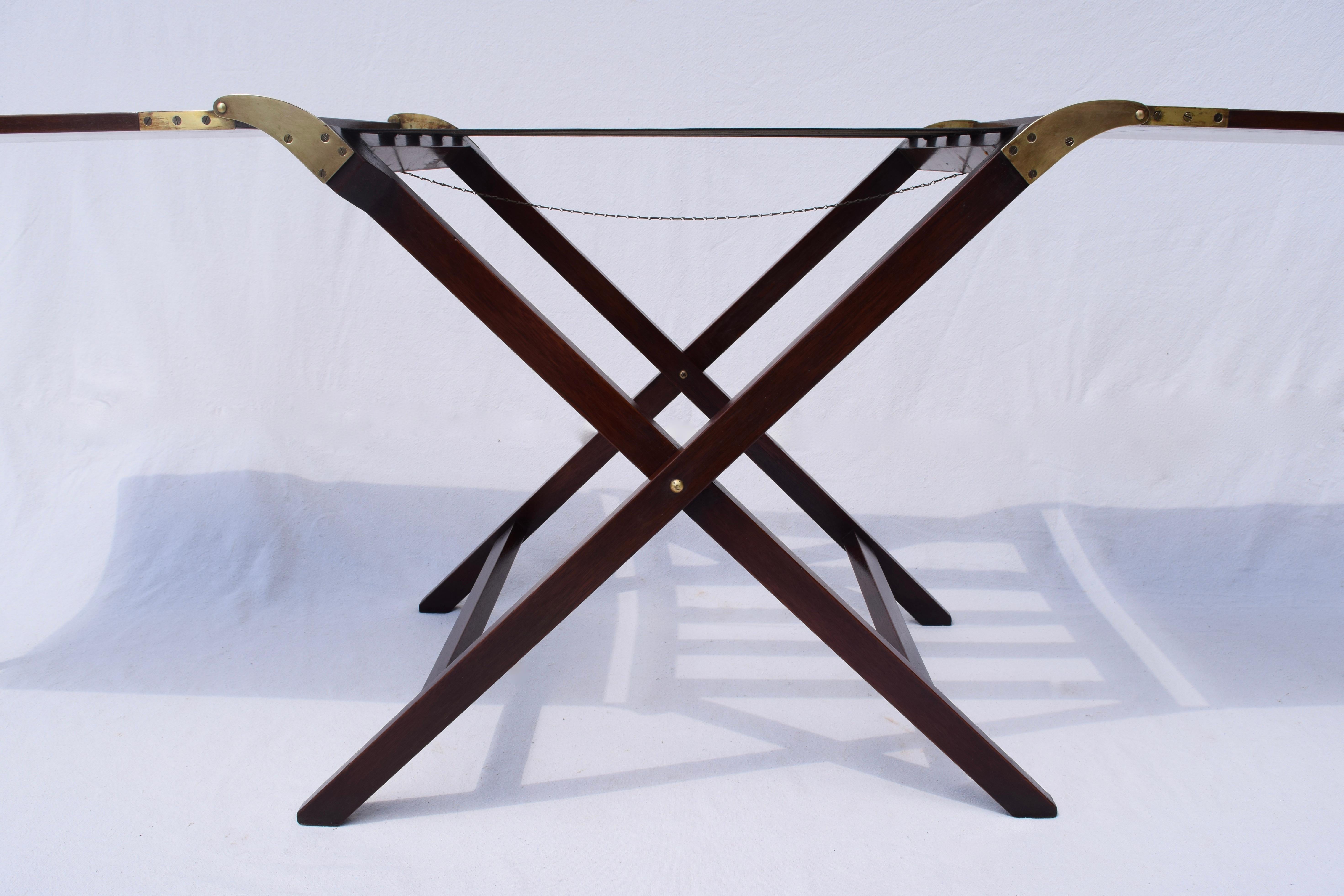 20th Century Baker Party Butler Table with Removable Tray and Butterfly Top