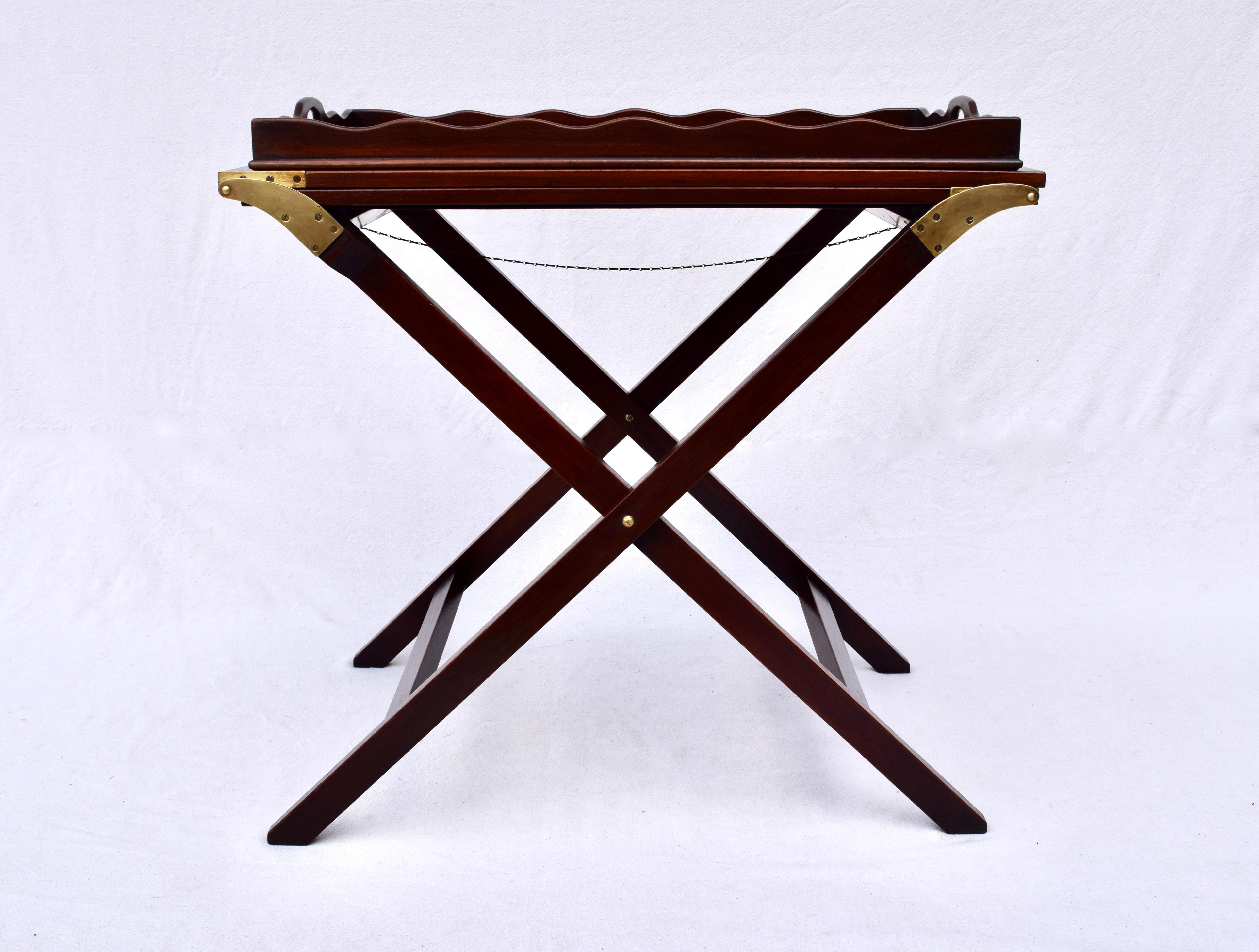 Brass Baker Party Butler Table with Removable Tray and Butterfly Top