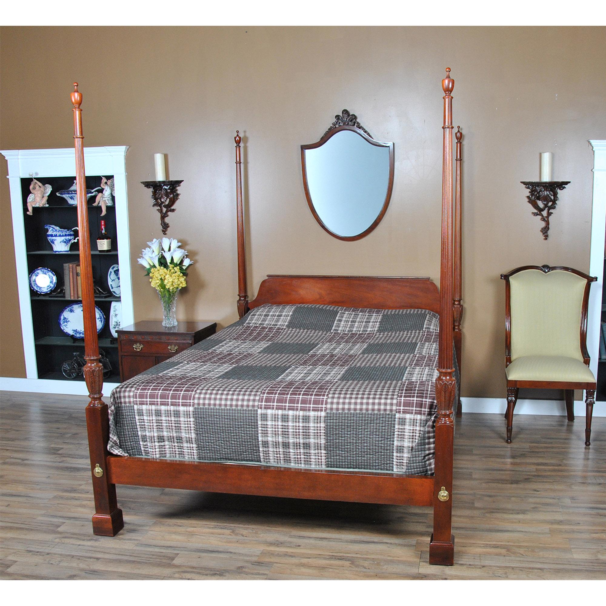 Baker Queen Size Mahogany Poster Bed 2