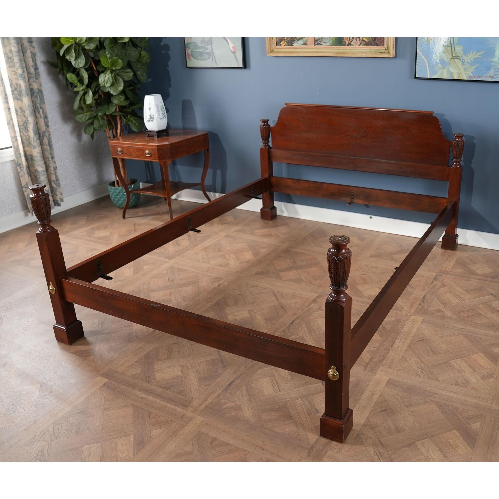 Baker Queen Size Mahogany Poster Bed For Sale 3