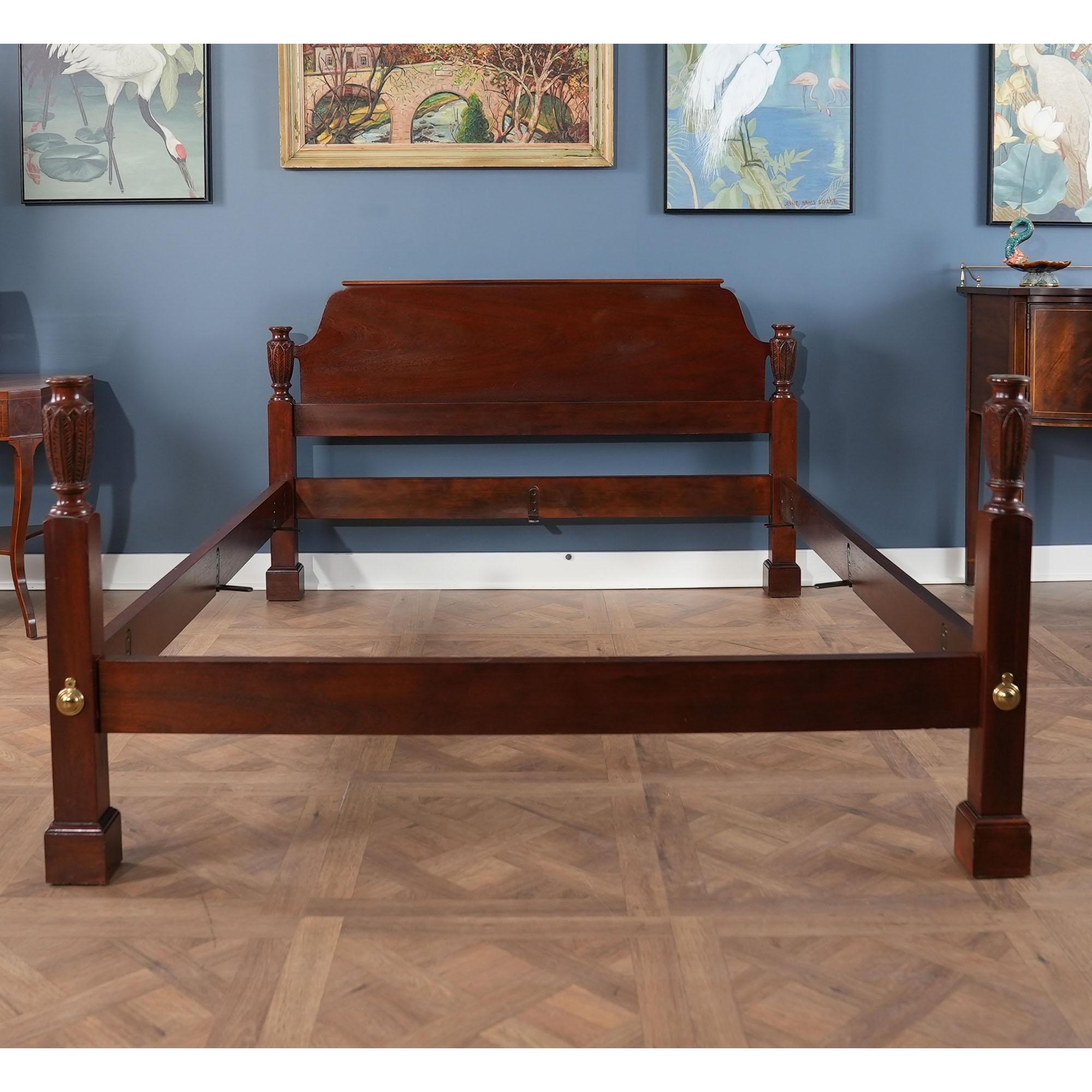 Baker Queen Size Mahogany Poster Bed For Sale 4