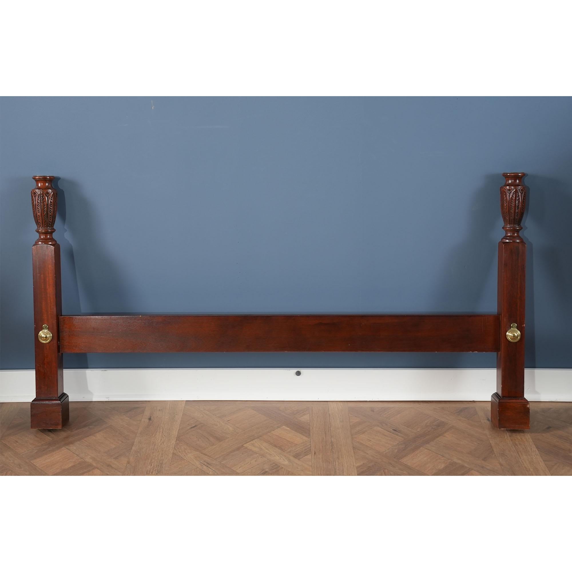 20th Century Baker Queen Size Mahogany Poster Bed For Sale