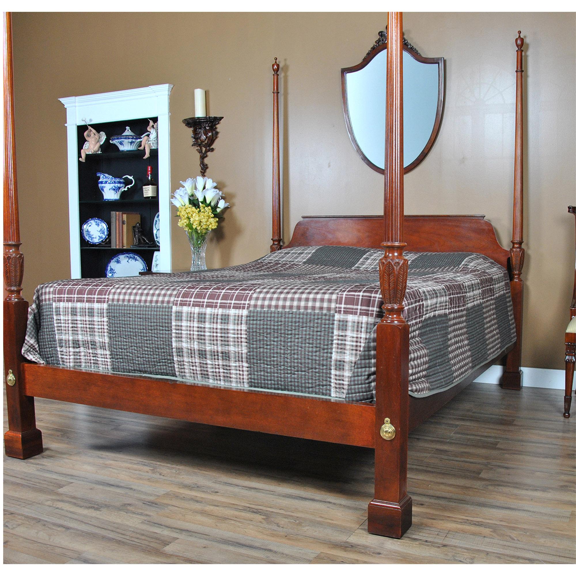 Baker Queen Size Mahogany Poster Bed 1