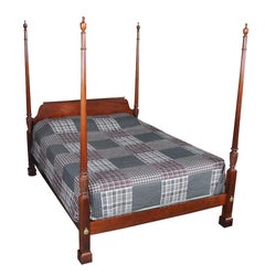 Retro Baker Queen Size Mahogany Poster Bed