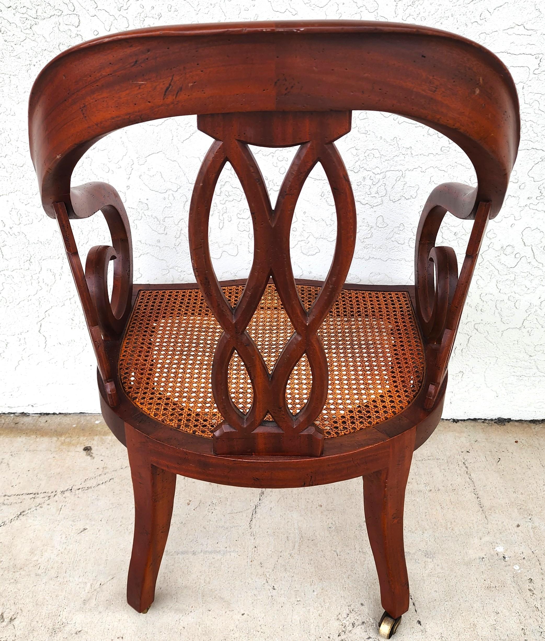 Baker Regency Armchair Desk Dining Rolling en vente 1