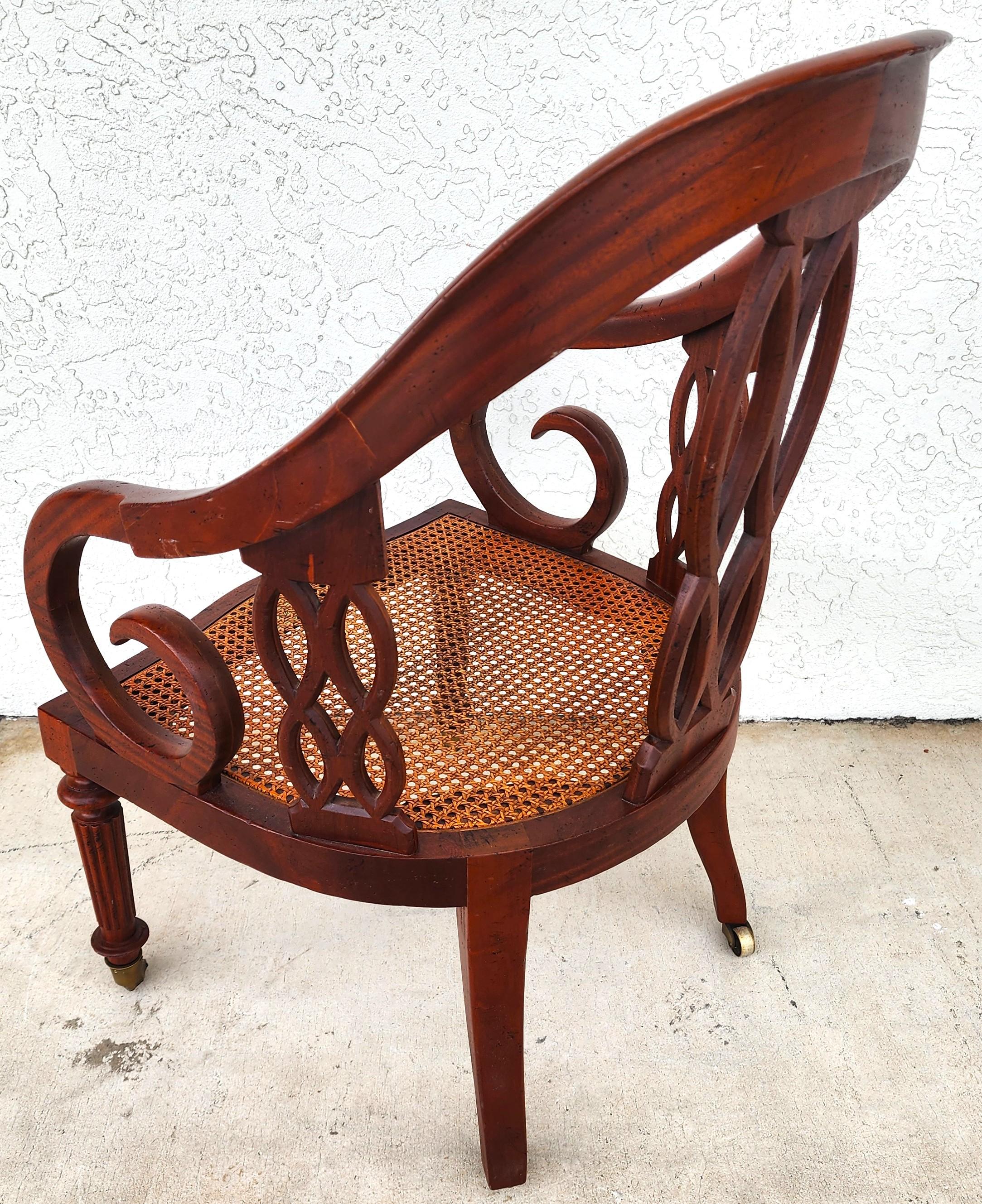 Baker Regency Armchair Desk Dining Rolling en vente 2