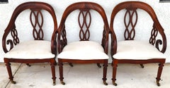 Baker Regency Armchairs Rolling Set of 3