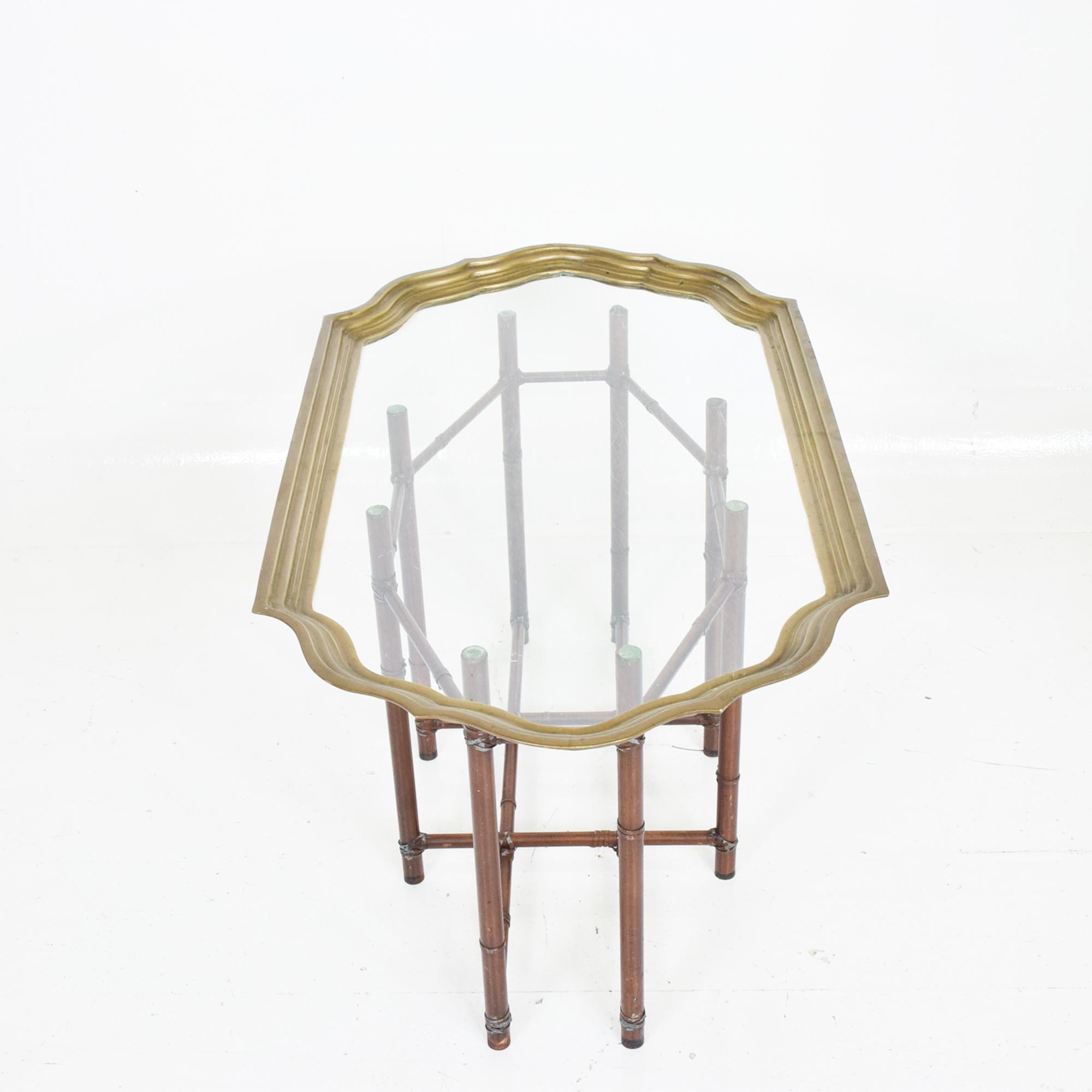Metal 1970s Regency Faux Bamboo & Glass Cocktail Table by Baker Furniture Co