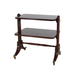 Baker Regency Style Mahogany & Brass Two-Tiered Server Signed 20thC