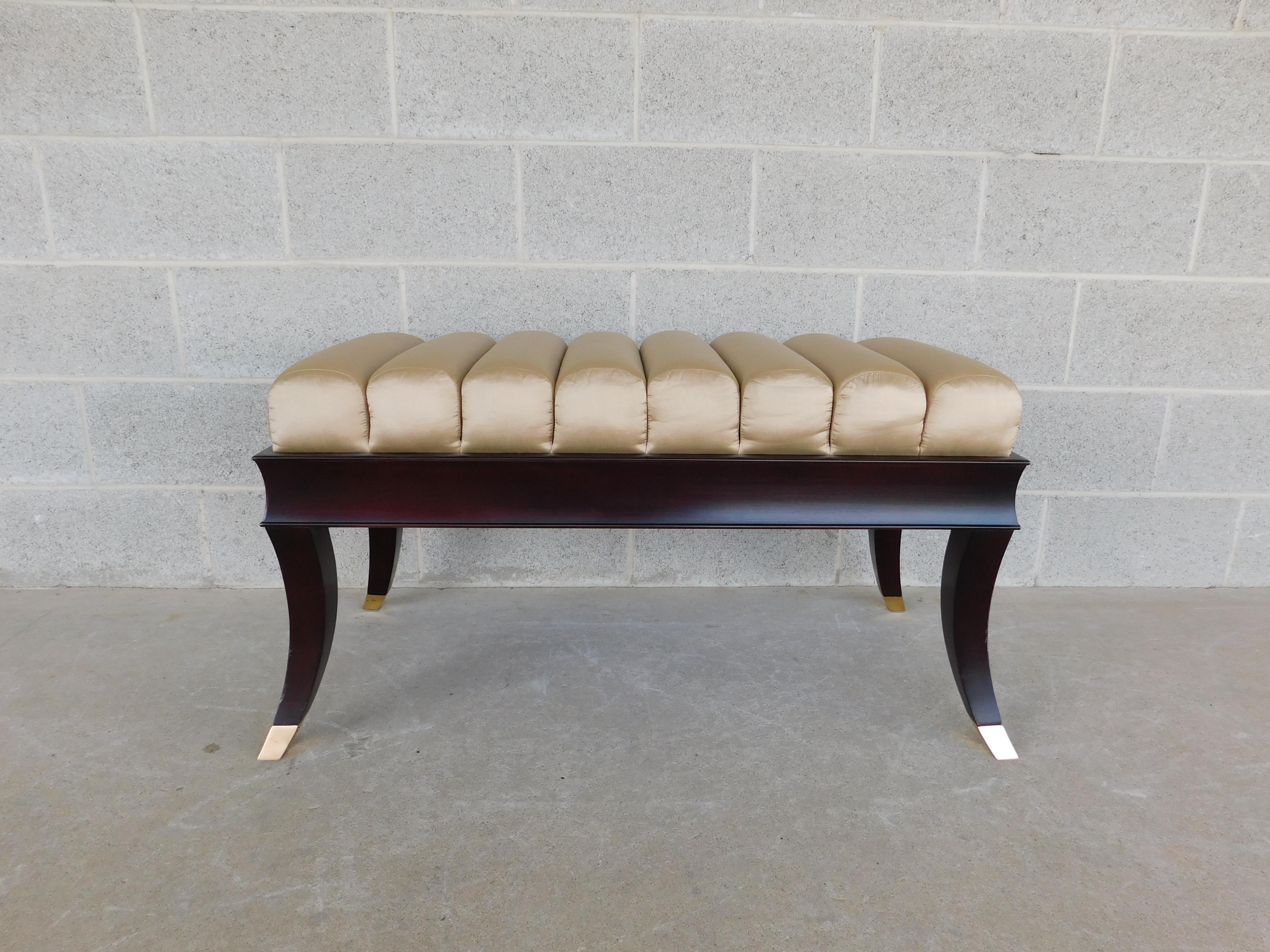 Baker Regency Style Mahogany Frame Settee Bench In Good Condition For Sale In Parkesburg, PA