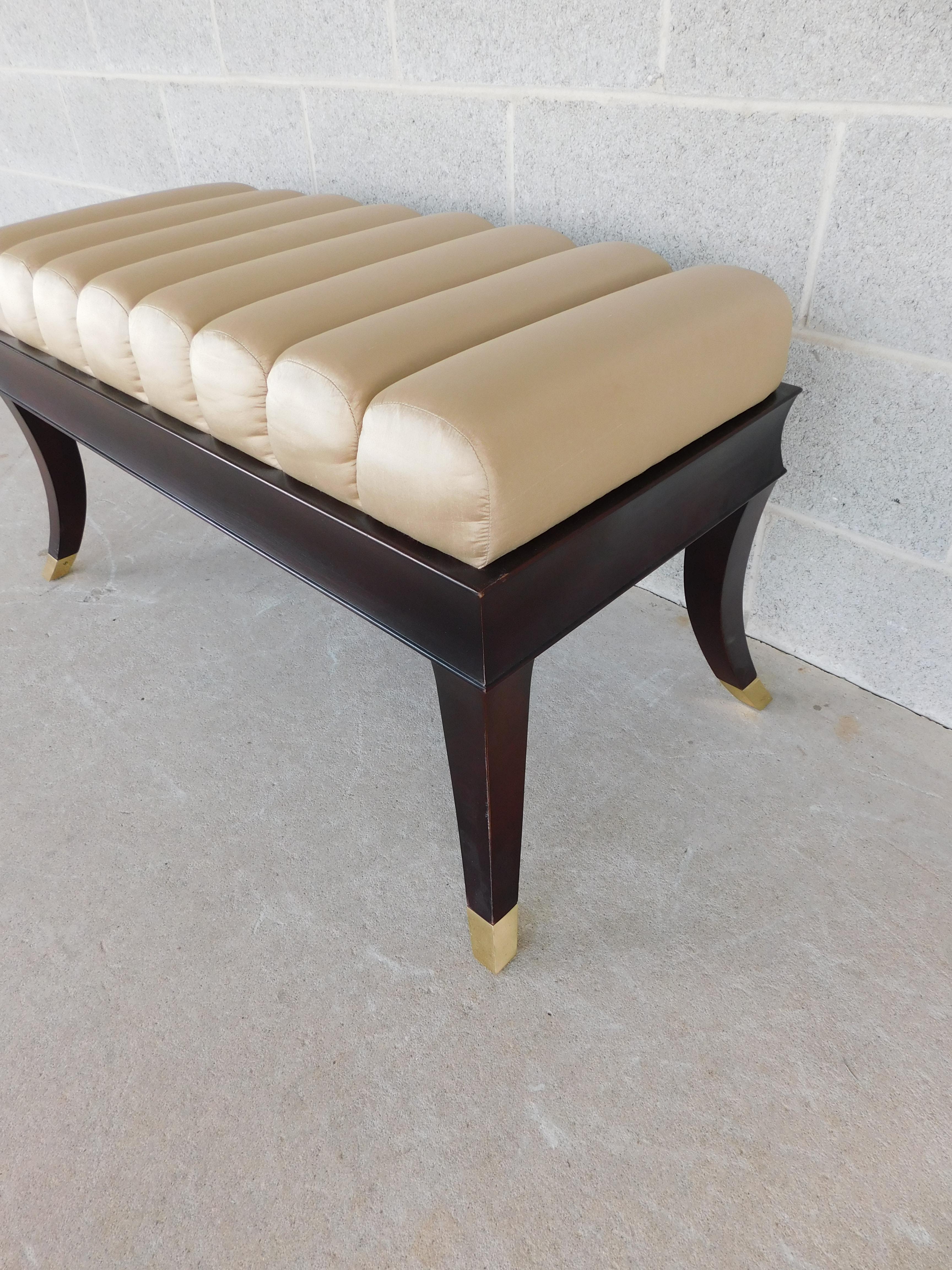Contemporary Baker Regency Style Mahogany Frame Settee Bench For Sale