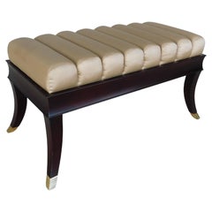 Baker Regency Style Mahogany Frame Settee Bench