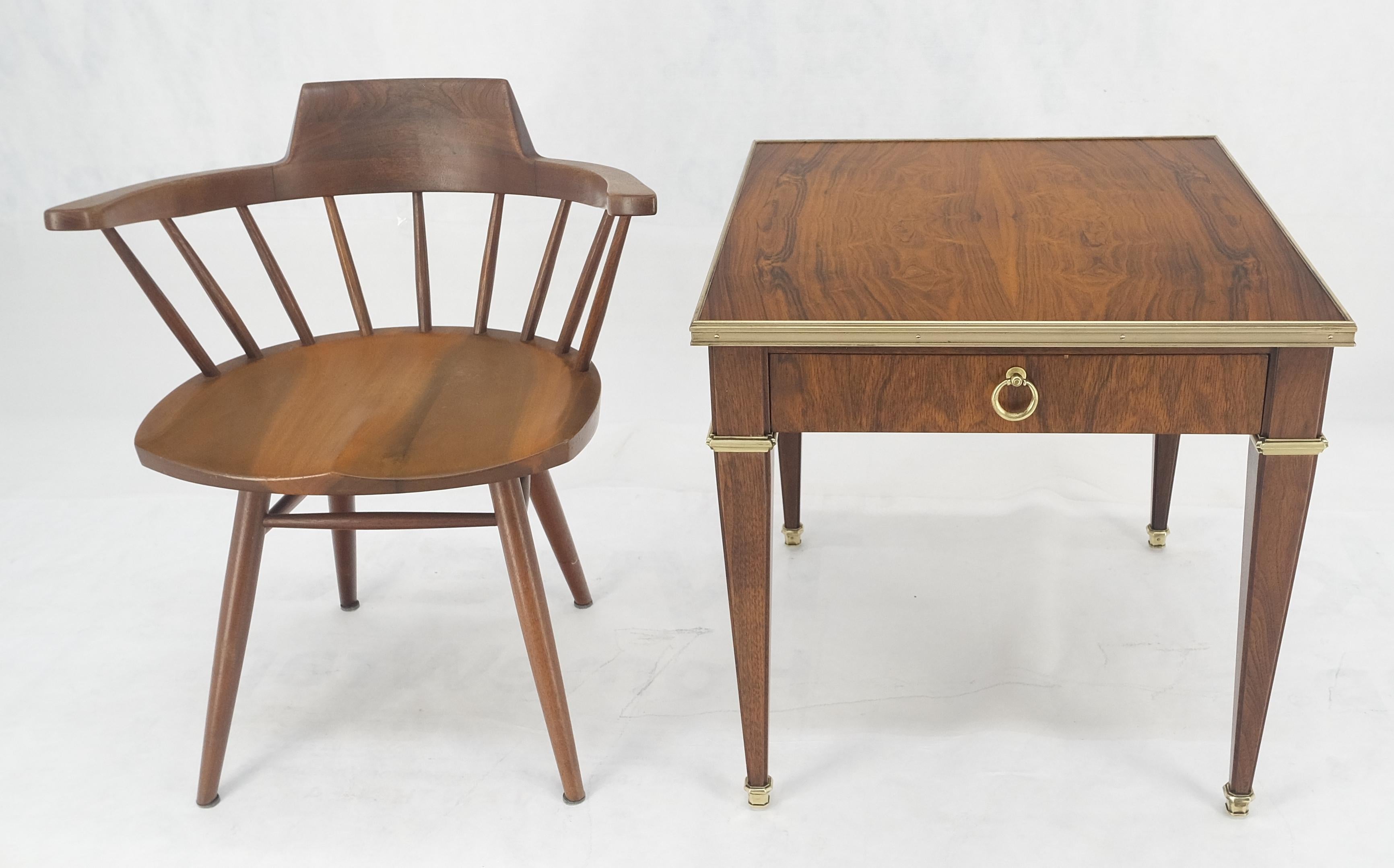 Baker Rosewood & Brass Rectangle End Side Table Night Stand MINT ! en vente 6