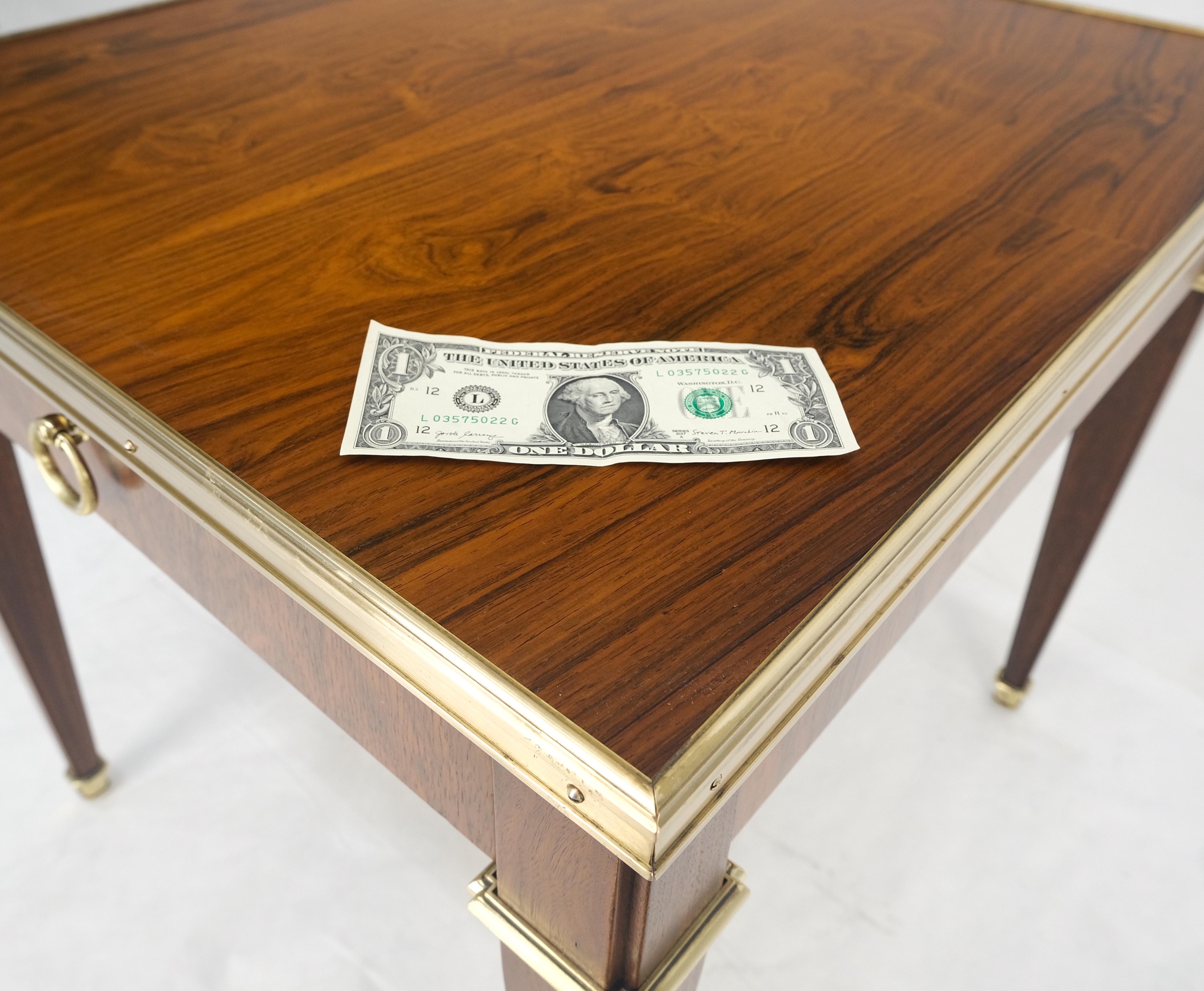 Baker Rosewood & Brass Rectangle End Side Table Night Stand MINT ! en vente 10