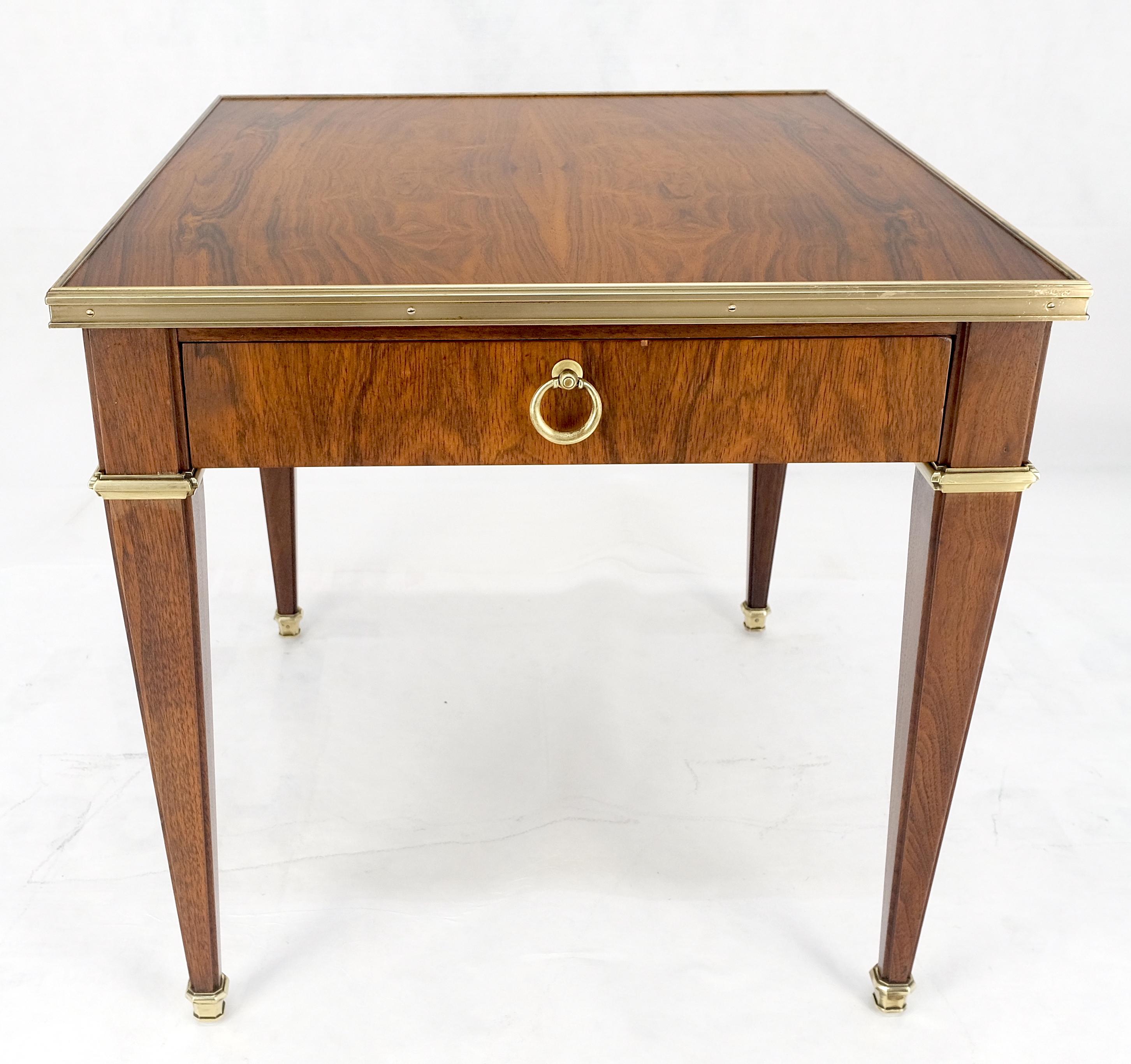 Mid-Century Modern Baker Rosewood & Brass Rectangle End Side Table Night Stand MINT ! en vente