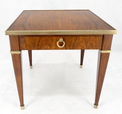 Baker Rosewood & Brass Rectangle End Side Table Night Stand Tapered Legs MINT!