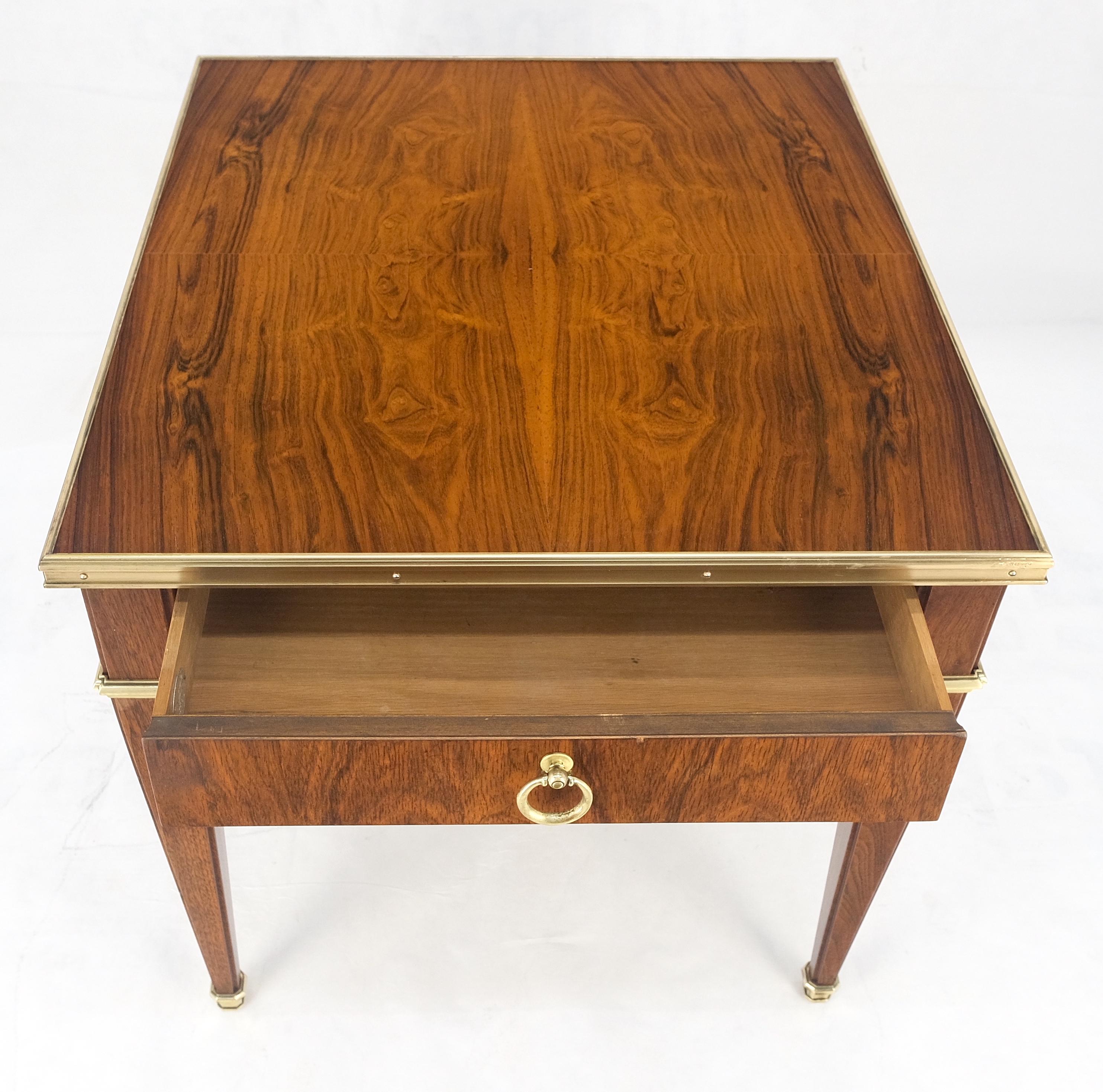 Laqué Baker Rosewood & Brass Rectangle End Side Table Night Stand MINT ! en vente
