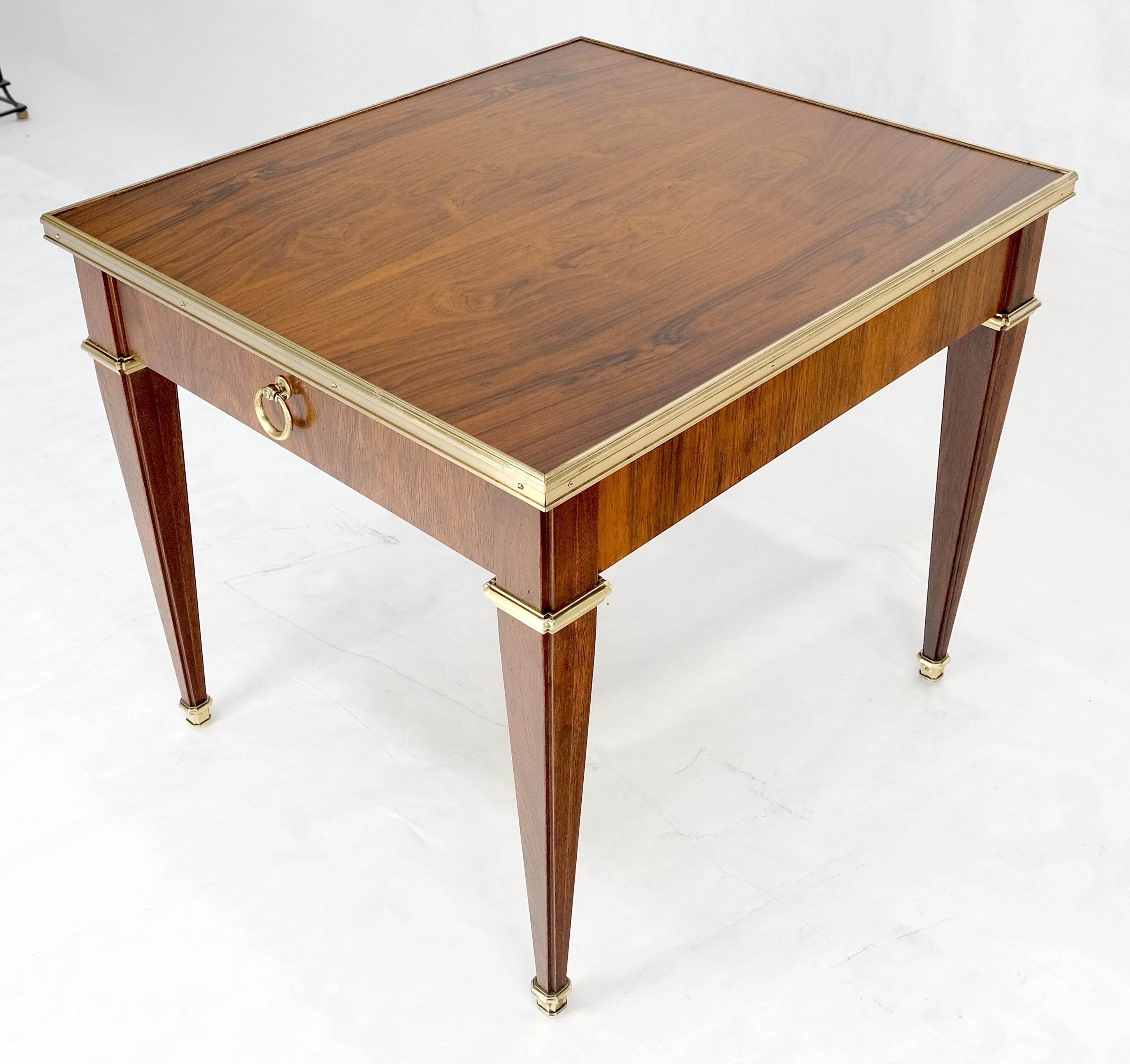 Laiton Baker Rosewood & Brass Rectangle End Side Table Night Stand MINT ! en vente