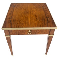 ¡Baker Mesa auxiliar rectangular de madera de palisandro y latón Mesilla de noche Patas cónicas MINT!