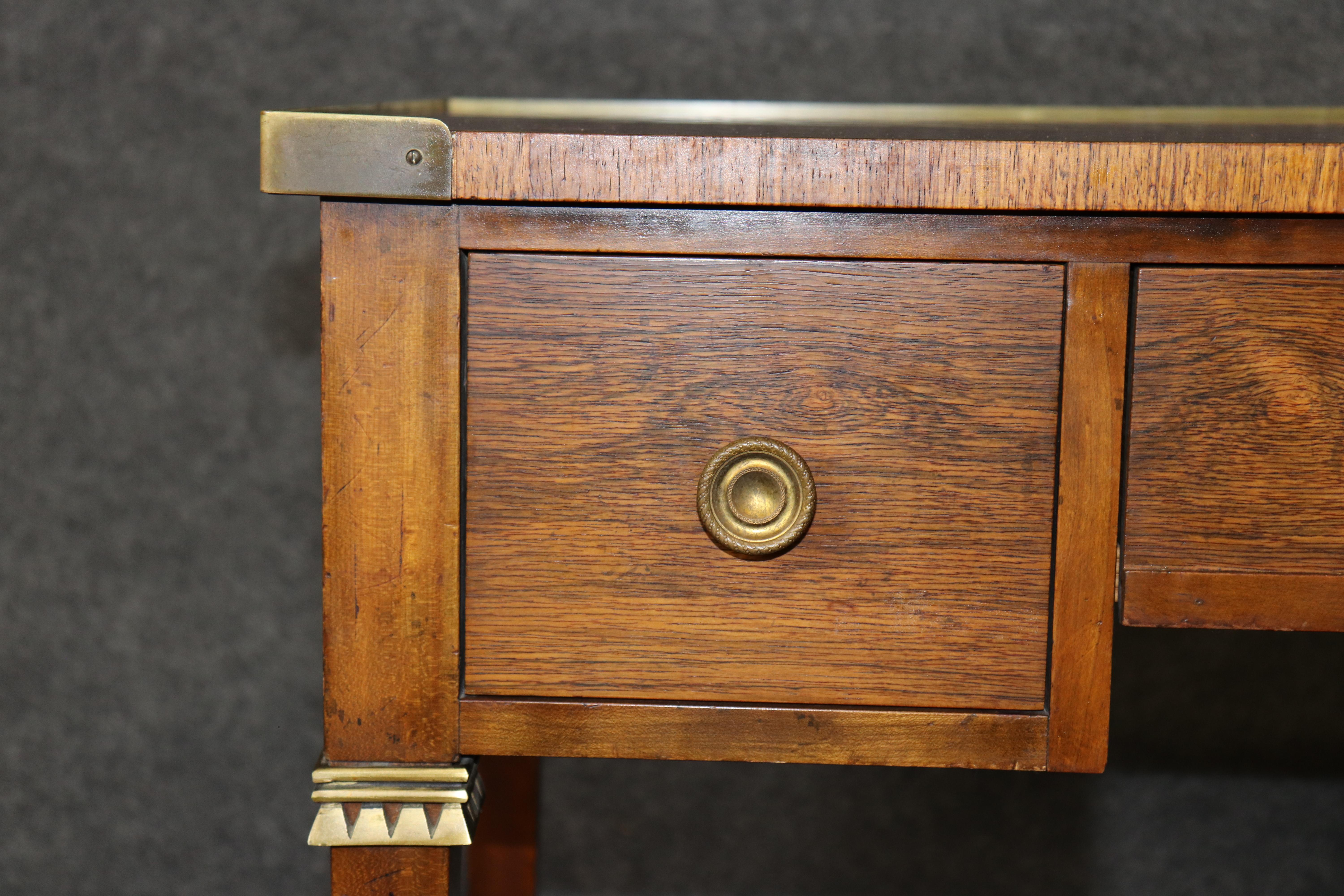 Baker Rosewood Directoire Style Brass Mounted Vanity Writing Desk For Sale 4