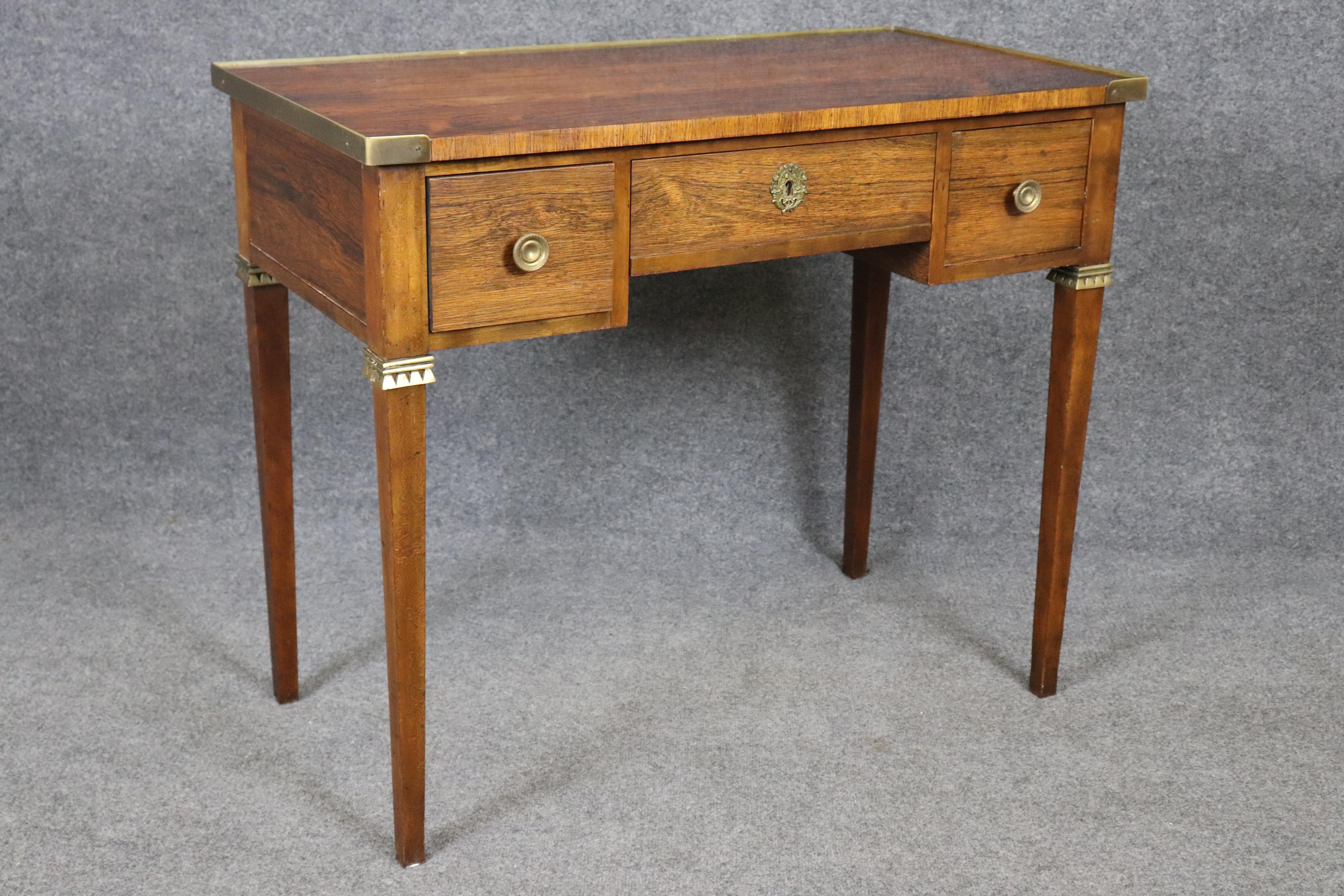 Unknown Baker Rosewood Directoire Style Brass Mounted Vanity Writing Desk For Sale
