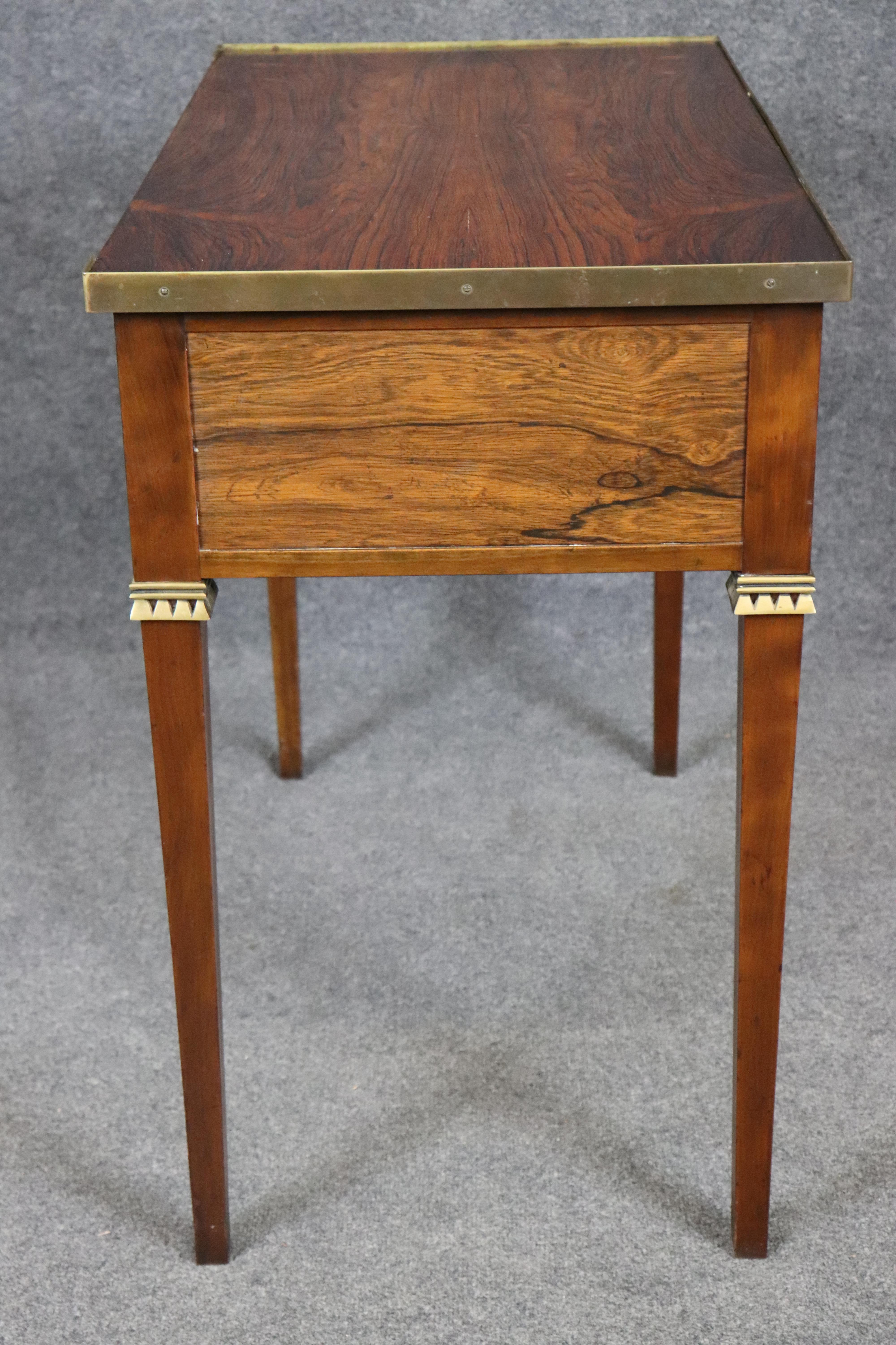 20th Century Baker Rosewood Directoire Style Brass Mounted Vanity Writing Desk For Sale