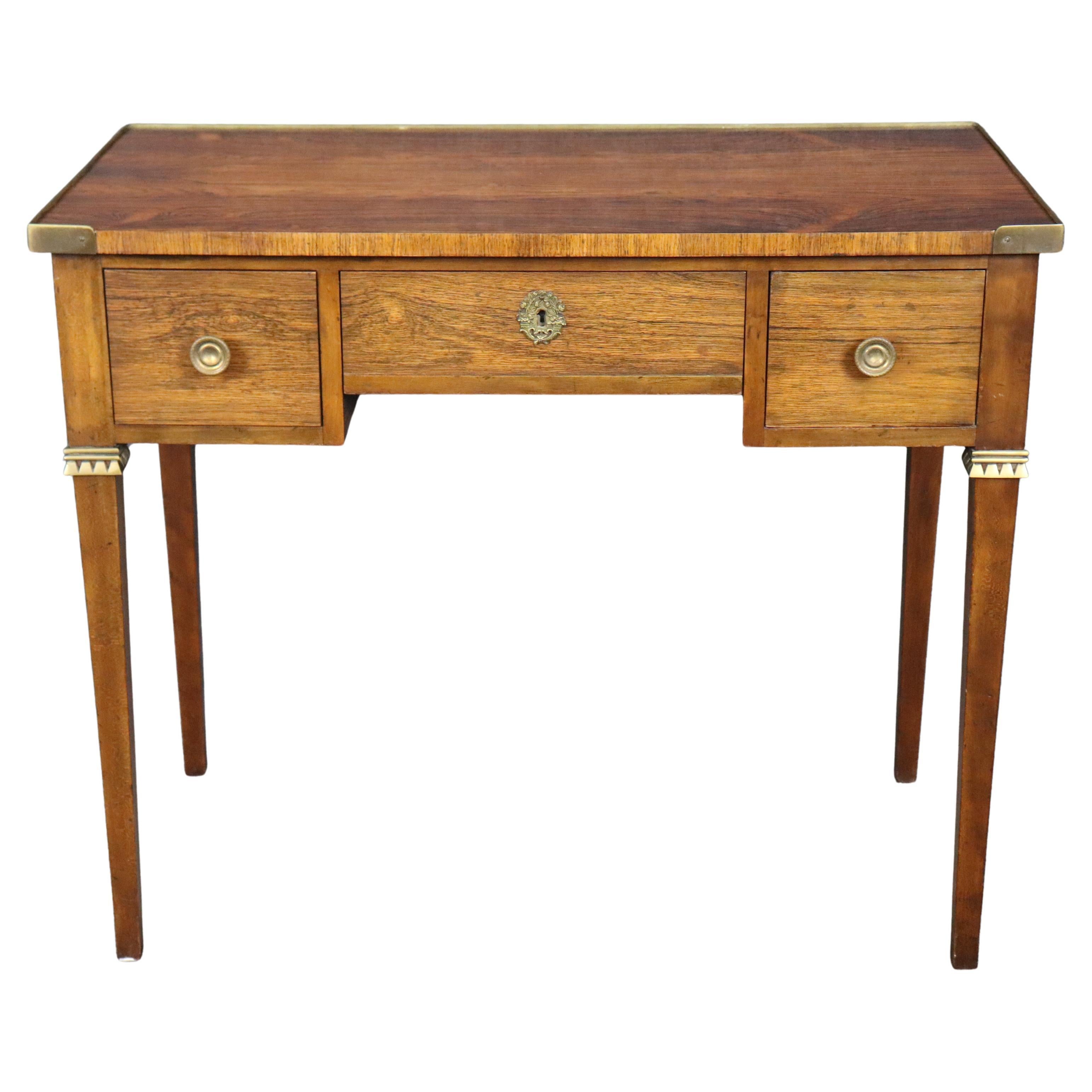 Baker Rosewood Directoire Style Brass Mounted Vanity Writing Desk For Sale