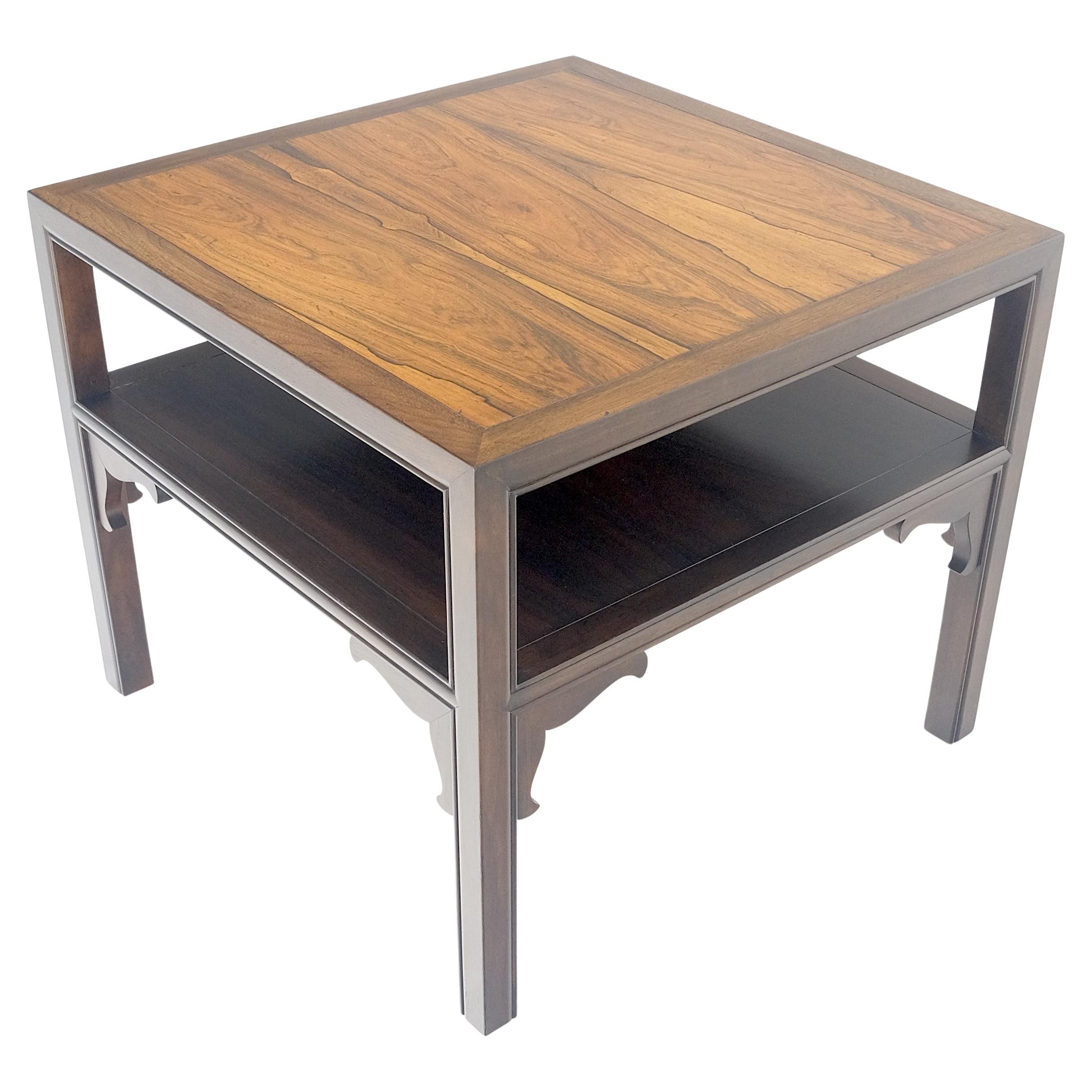 Baker Rosewood Ebonized Mahogany 22" Square Side Lamp Occasional Table MINT!