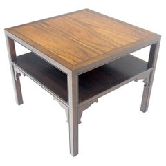 Baker Rosewood Ebonized Mahogany 22" Square Side Lamp Occasional Table MINT!