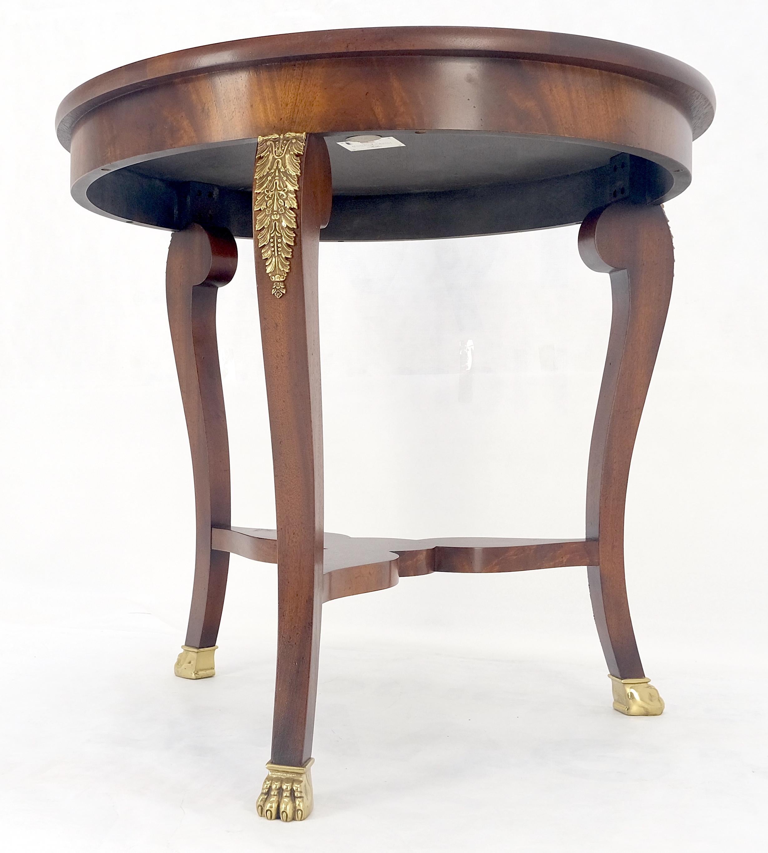 Baker Round Banded Walnut Bronze Mounts Claw Feet Gueridon Center Table MINT! In Good Condition In Rockaway, NJ