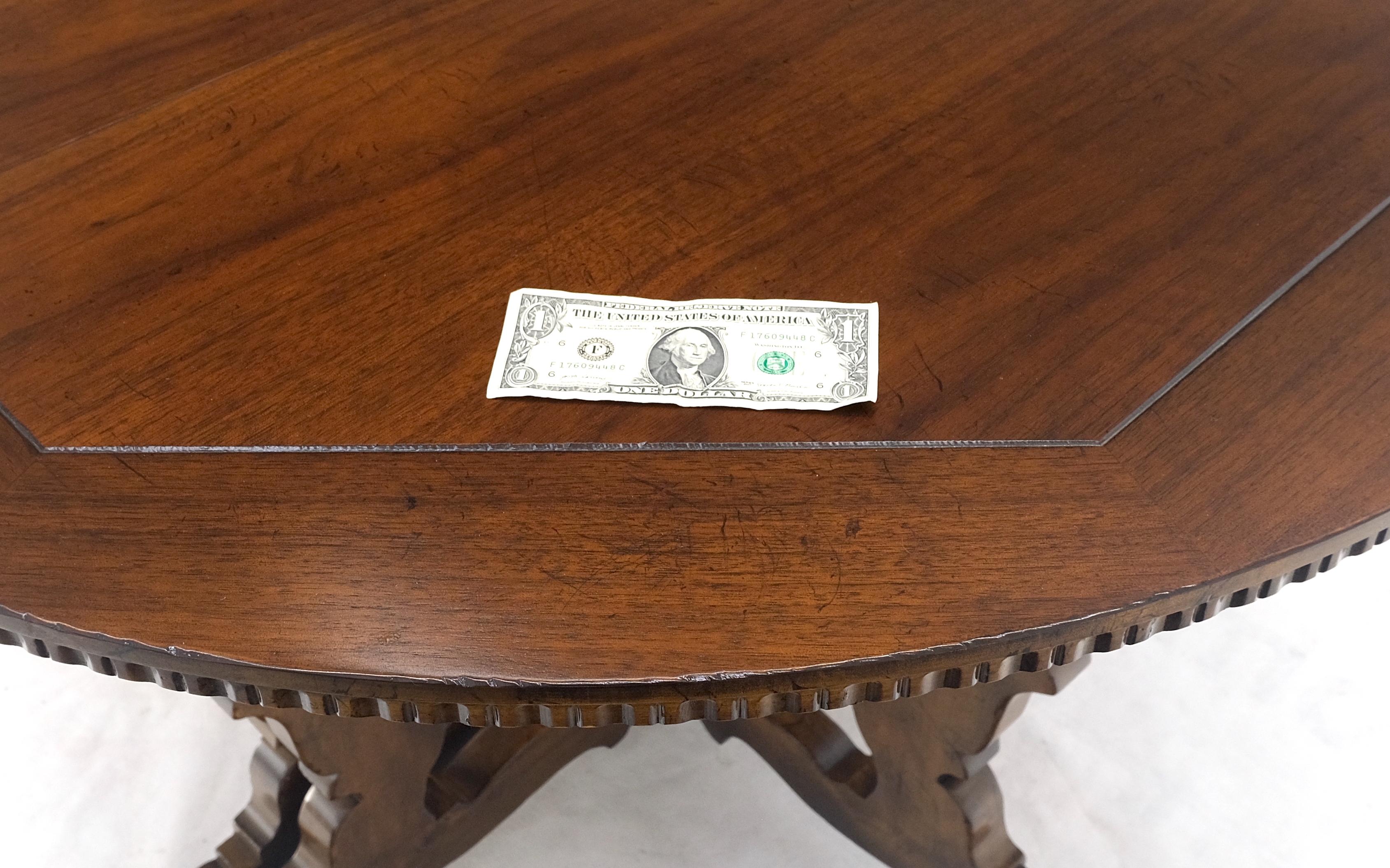 Baker Round Walnut Spanish Colonial Style Dining Table 2 Extension Boards MINT! For Sale 2