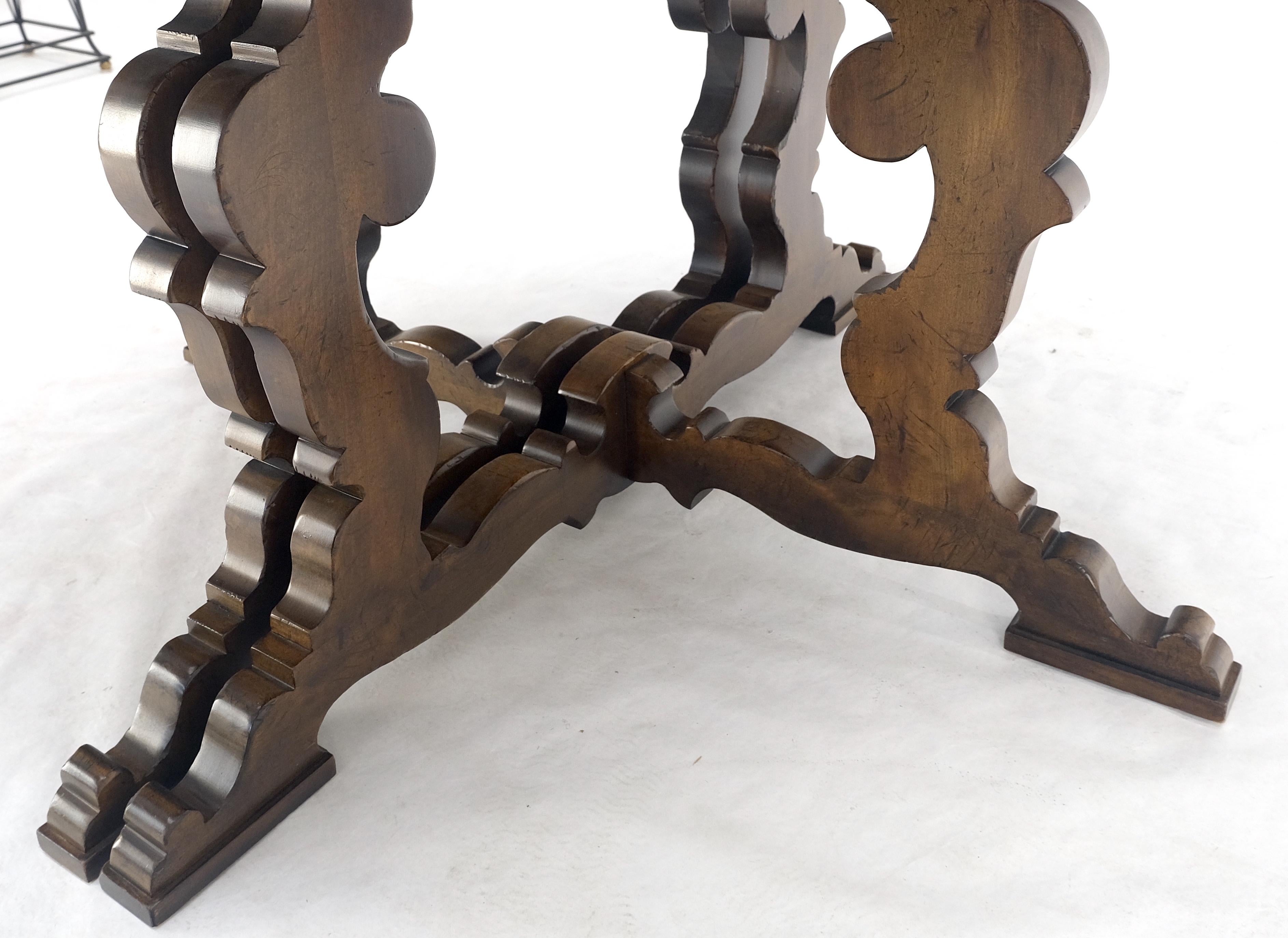 Baker Round Walnut Spanish Colonial Style Dining Table 2 Extension Boards MINT! For Sale 3