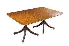 Baker Satinwood & Mahogany English Regency Duncan Phyfe Style Dining Table