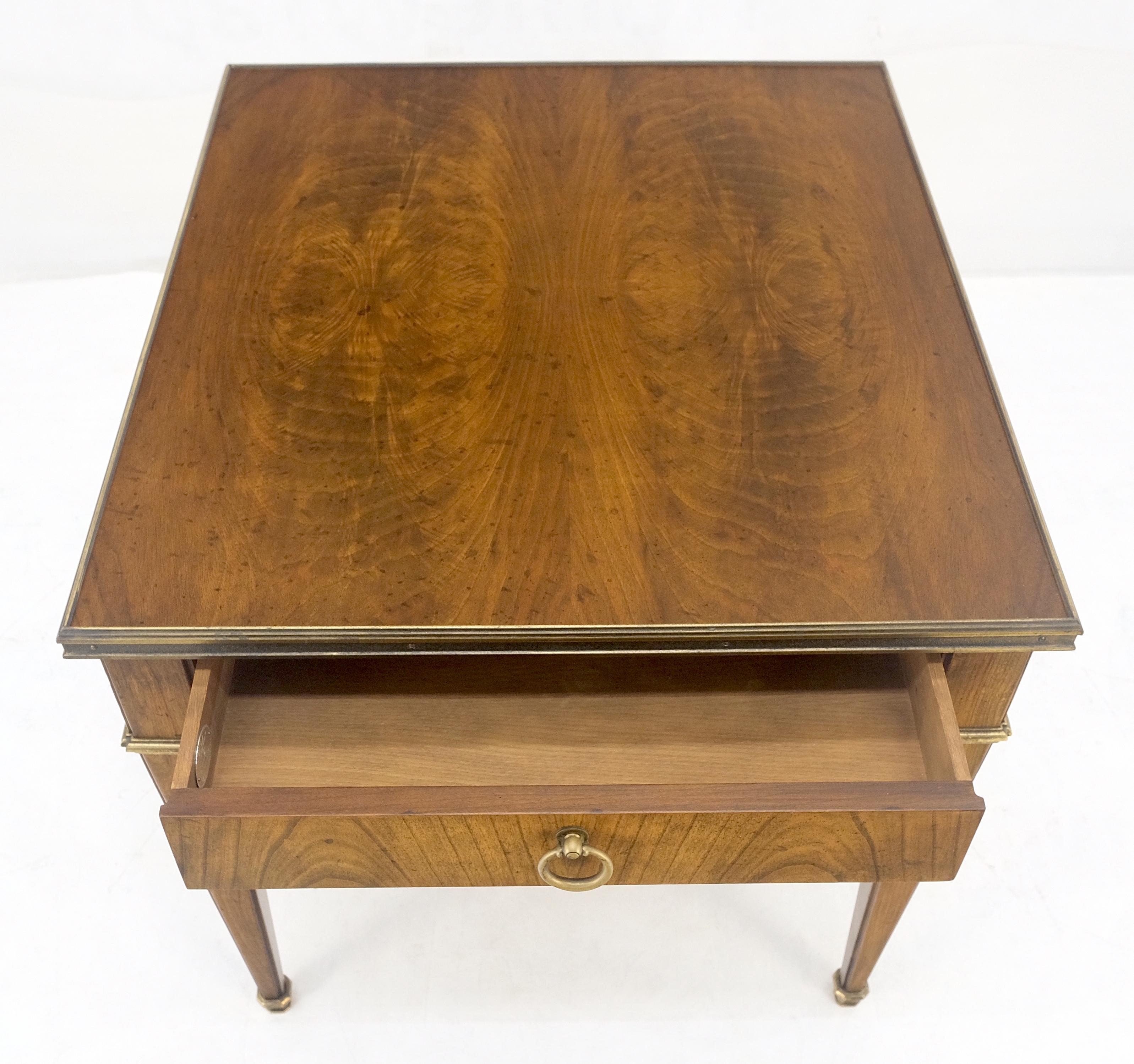 Lacquered Baker Satinwood One Drawer Brass Trim 27x24