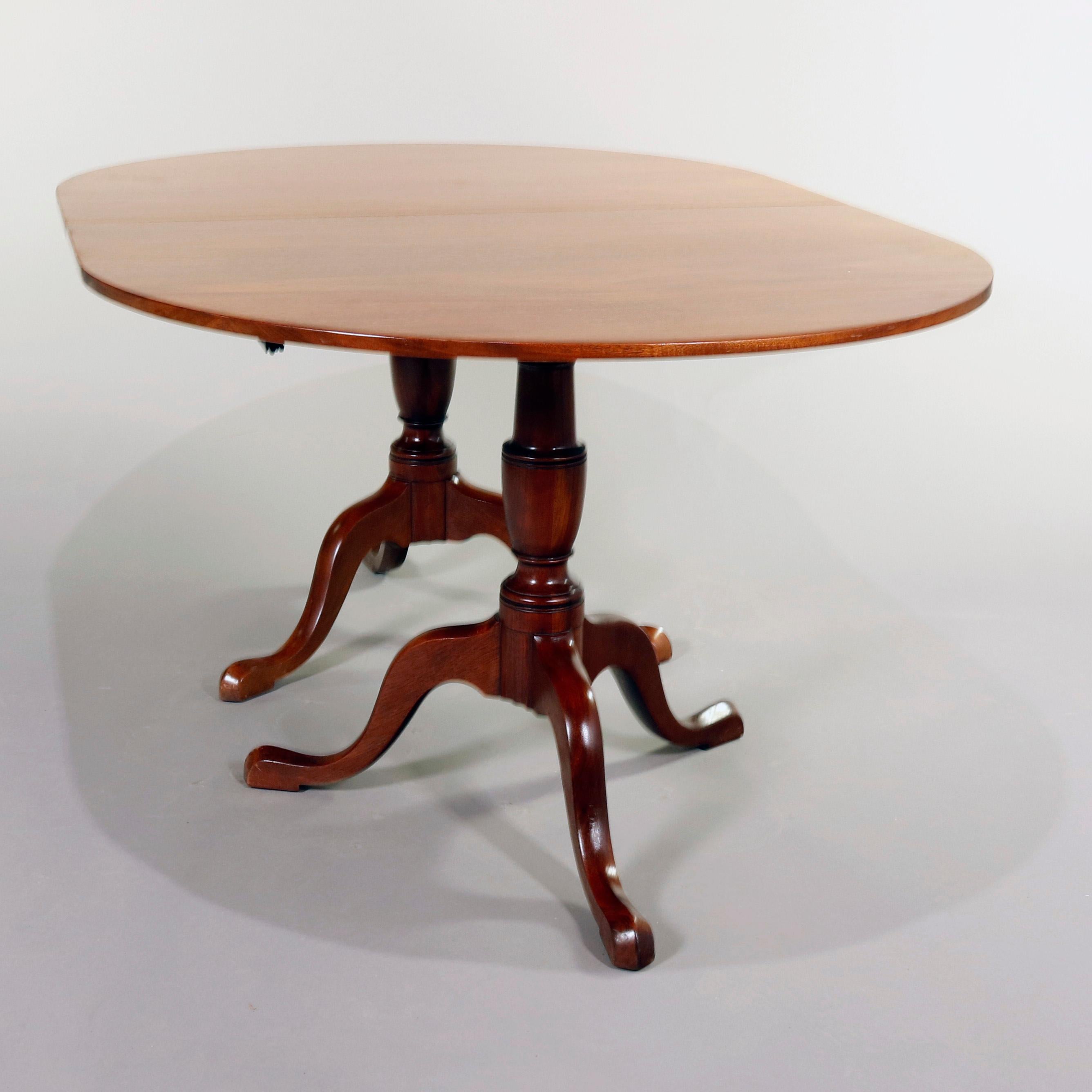 cynthia vintage walnut turned leg dining table