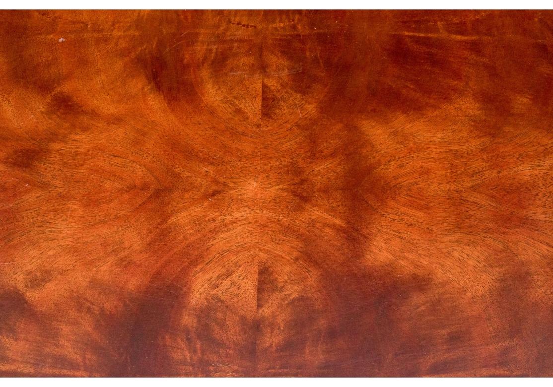 Baker Sheraton Style Mahogany Oval Cocktail Table With Pull Out Trays For Sale 1