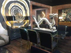 Baker Furniture Sideboard in Black Grasscloth