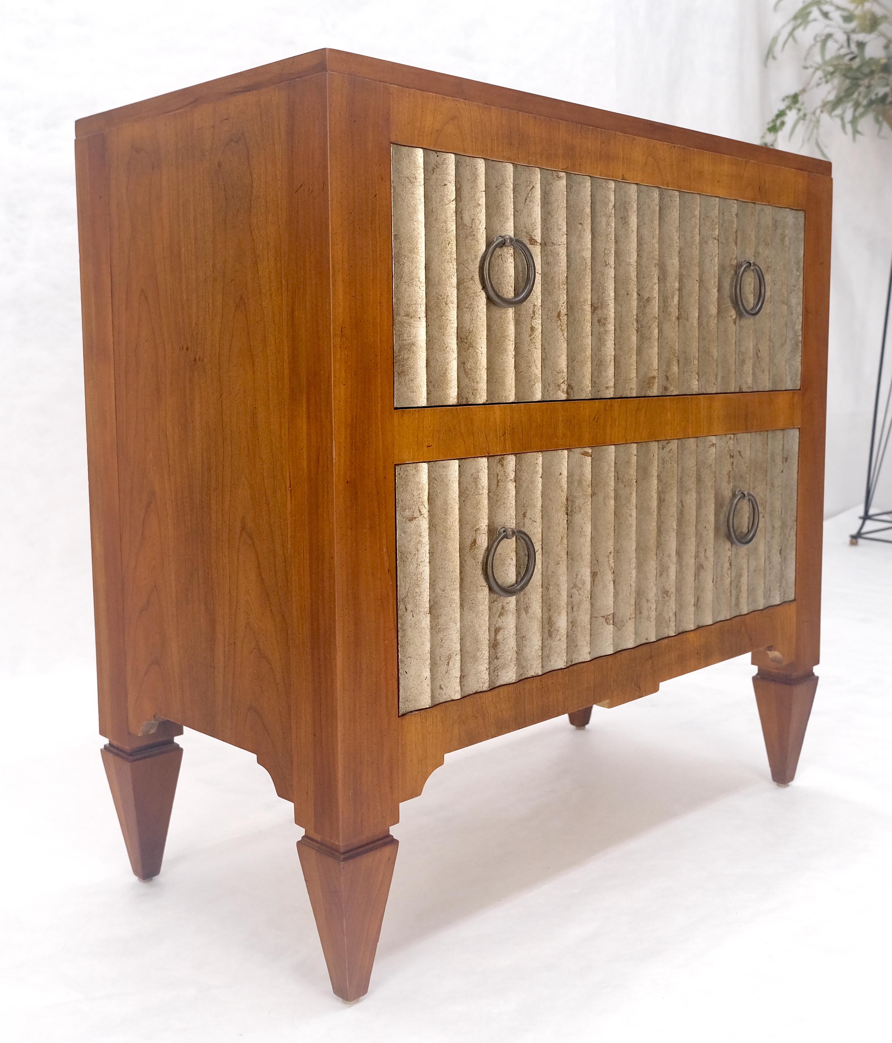 Baker Slate Top Silver Leaf Scallop Front Two Drawers Night Stand End Table MINT For Sale 8