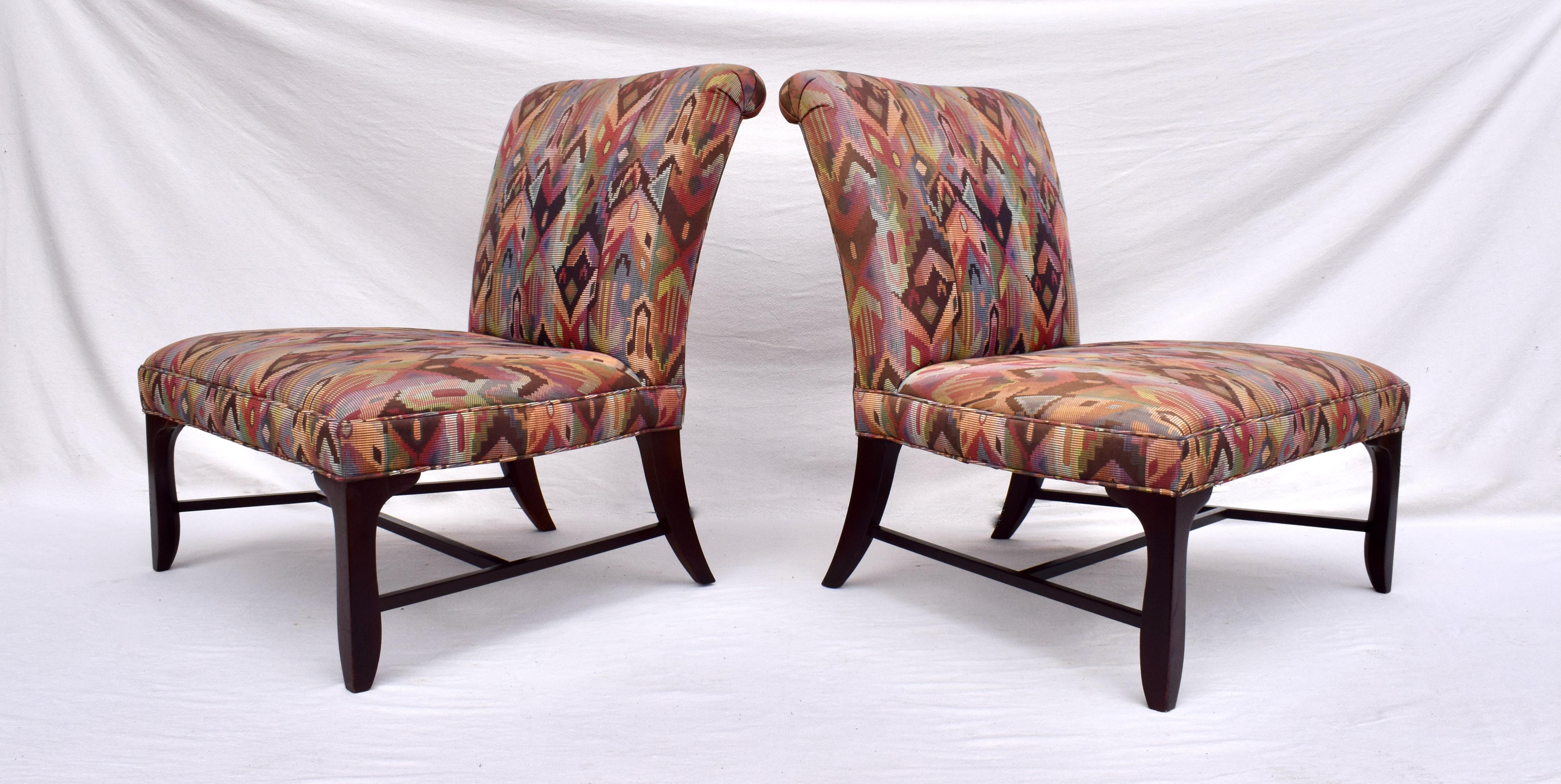 Modern Baker Slipper Chairs, Pair