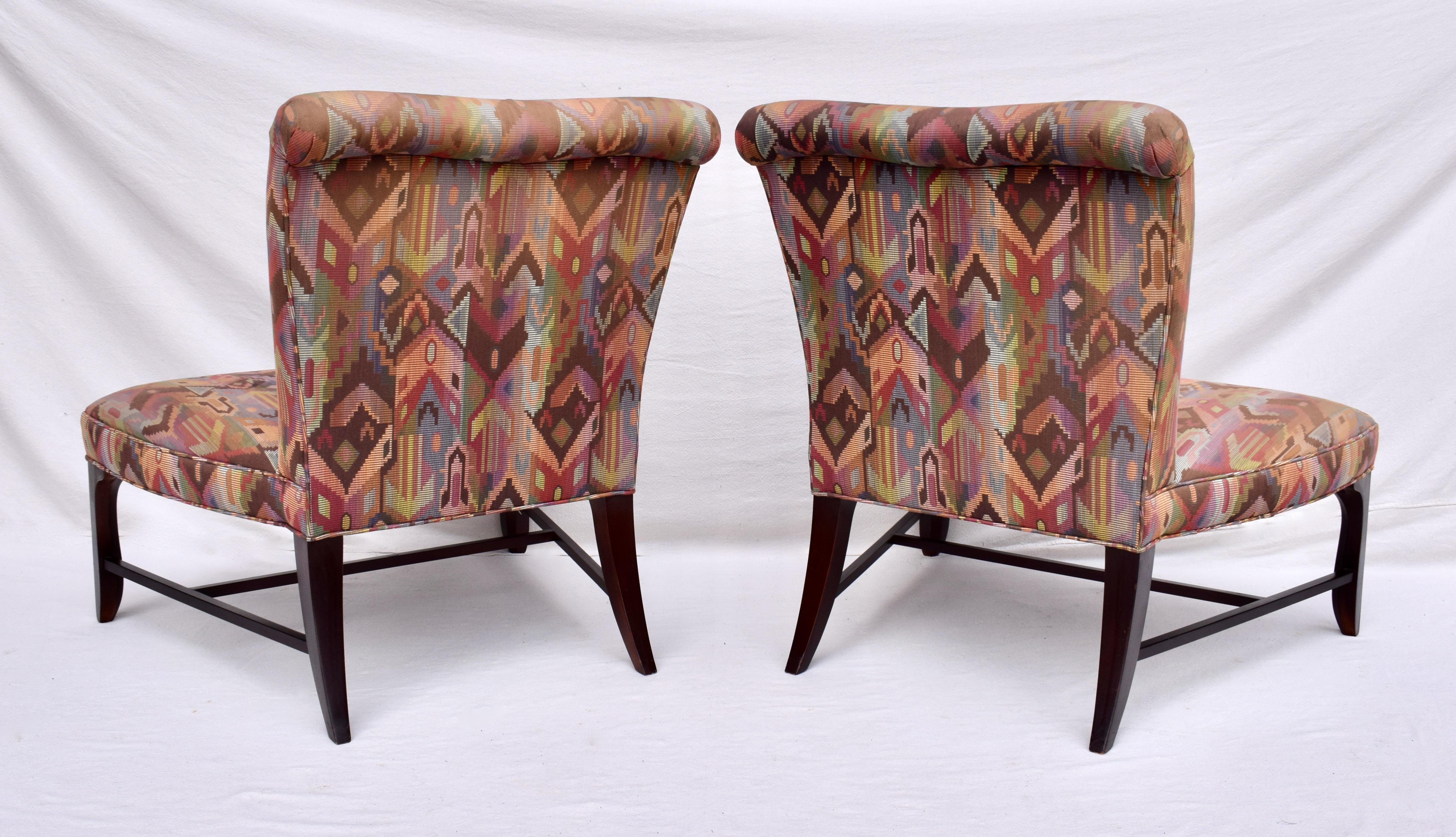 Baker Slipper Chairs, Pair In Good Condition In Southampton, NJ