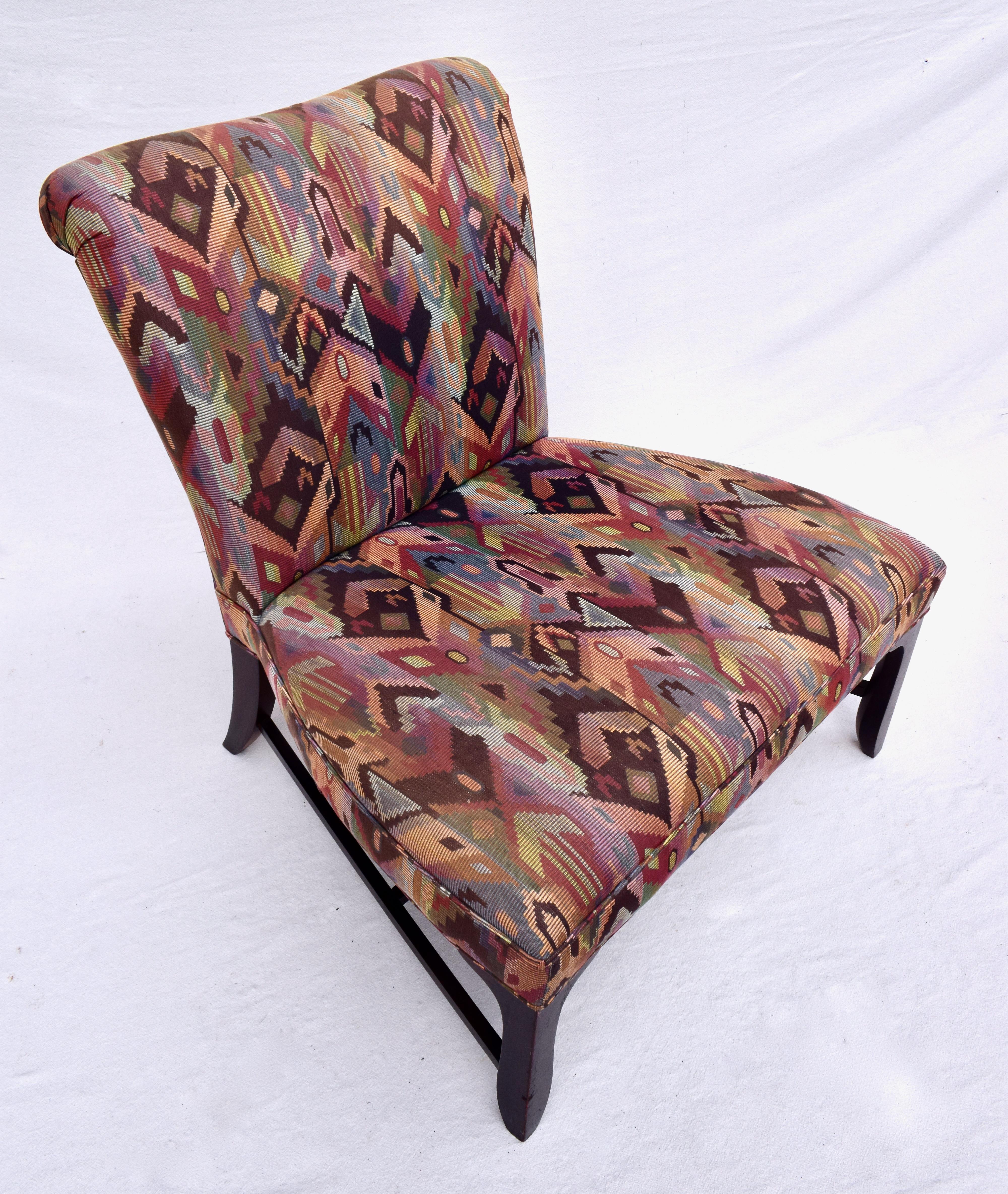 Upholstery Baker Slipper Chairs, Pair