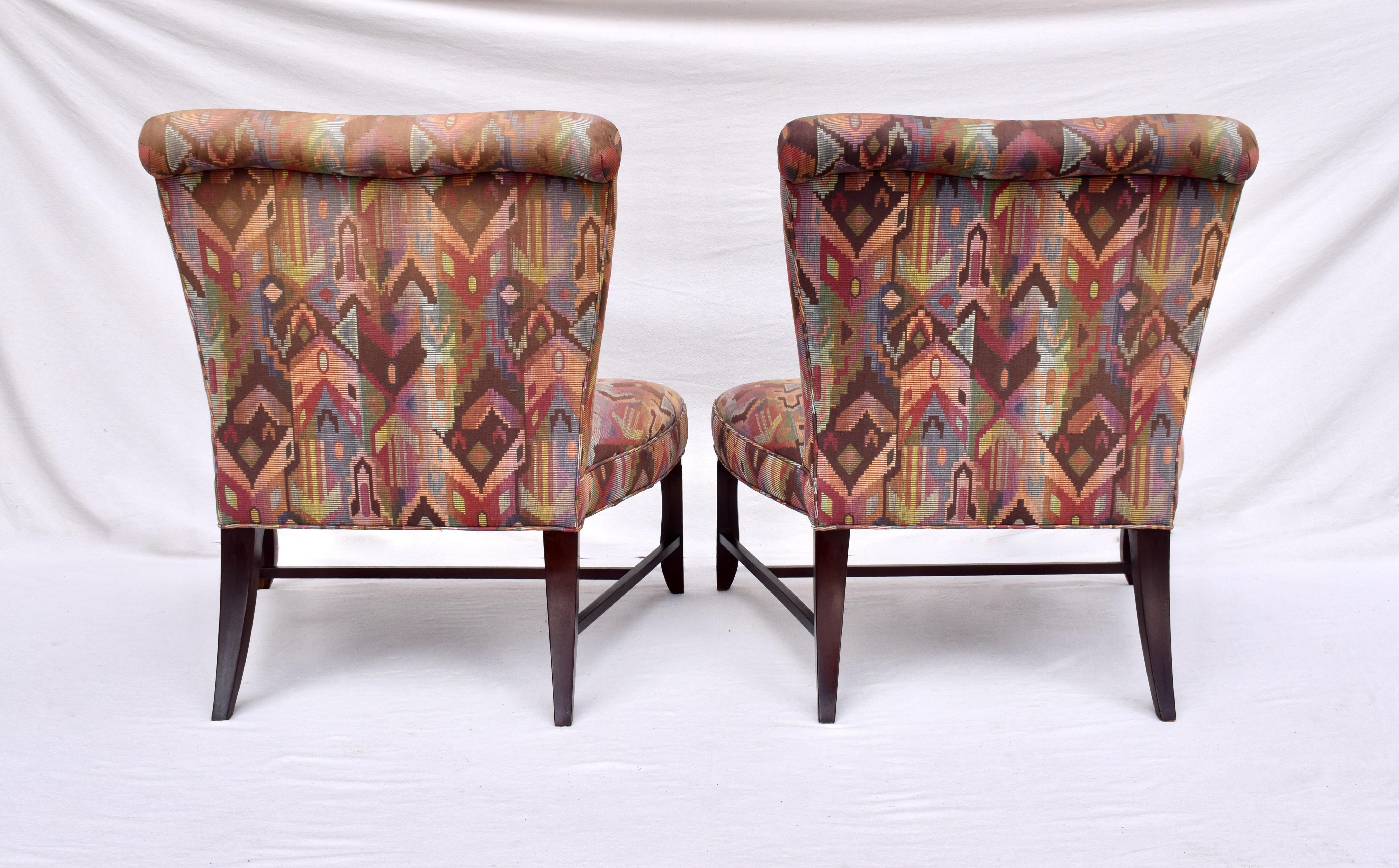 Baker Slipper Chairs, Pair 1