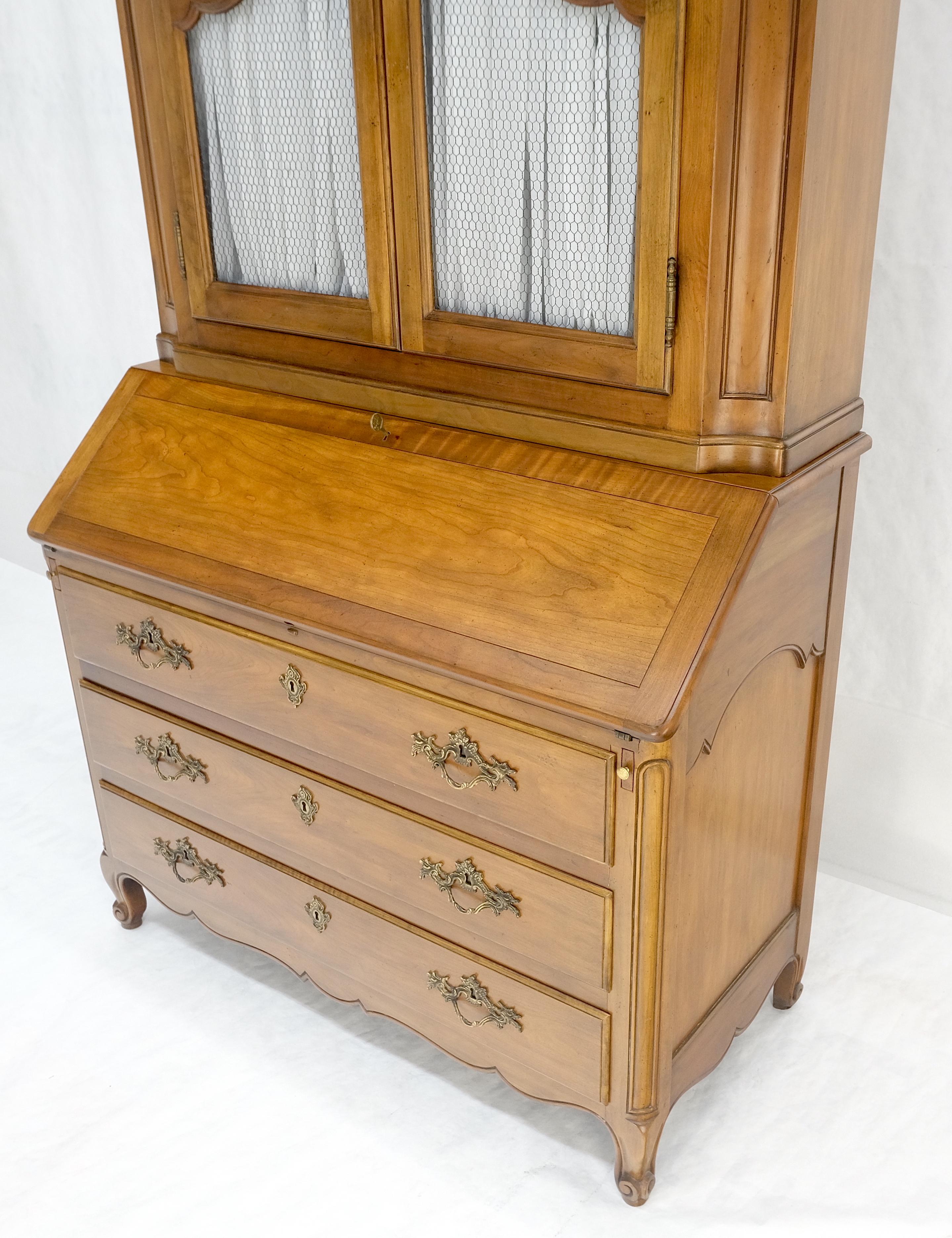 Baker Solid Cherry Draped Doors Drop Front Secretary Desk Dresser Bookcase MINT! For Sale 6