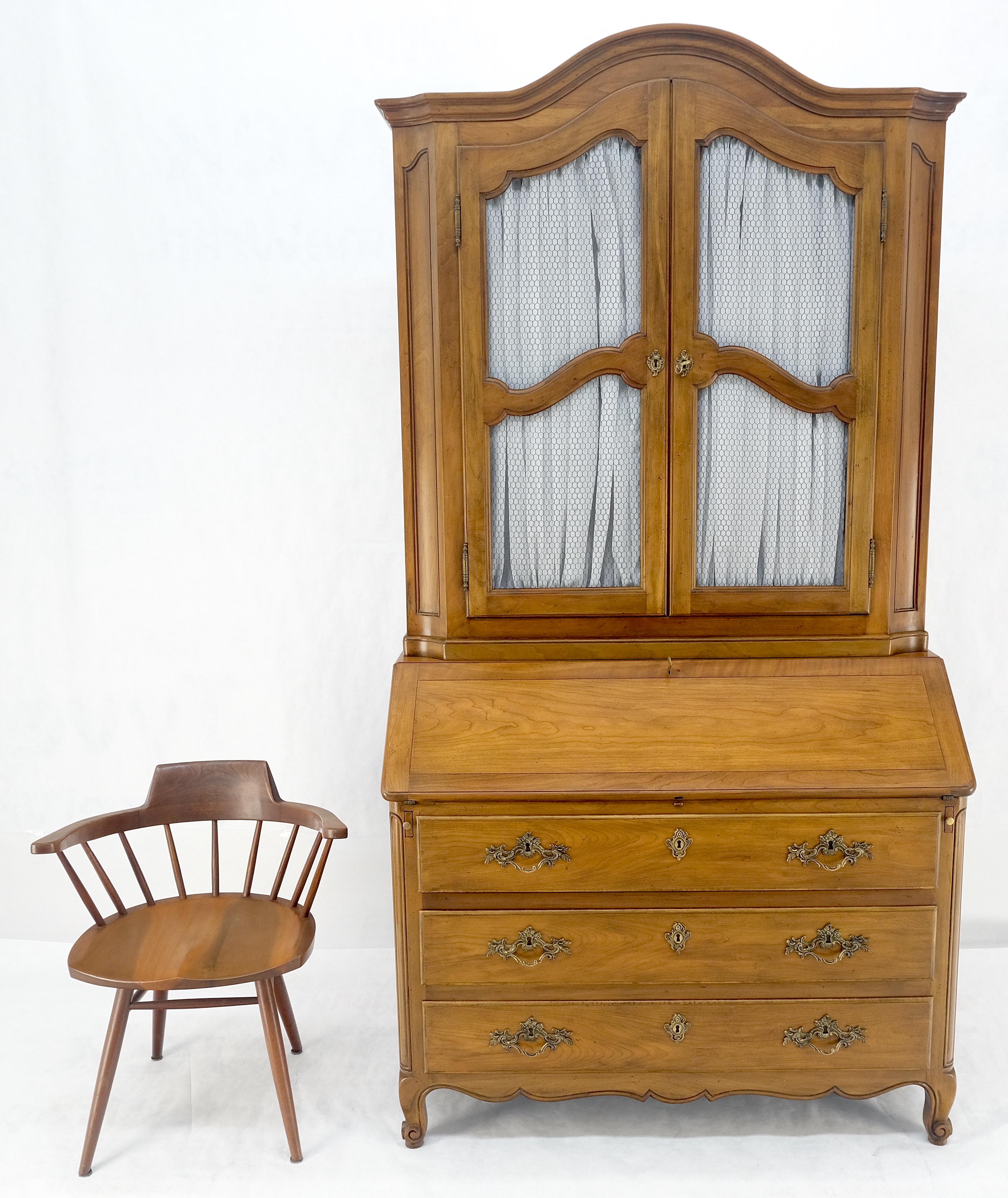 Baker Solid Cherry Draped Doors Drop Front Secretary Desk Dresser Bookcase MINT! For Sale 7