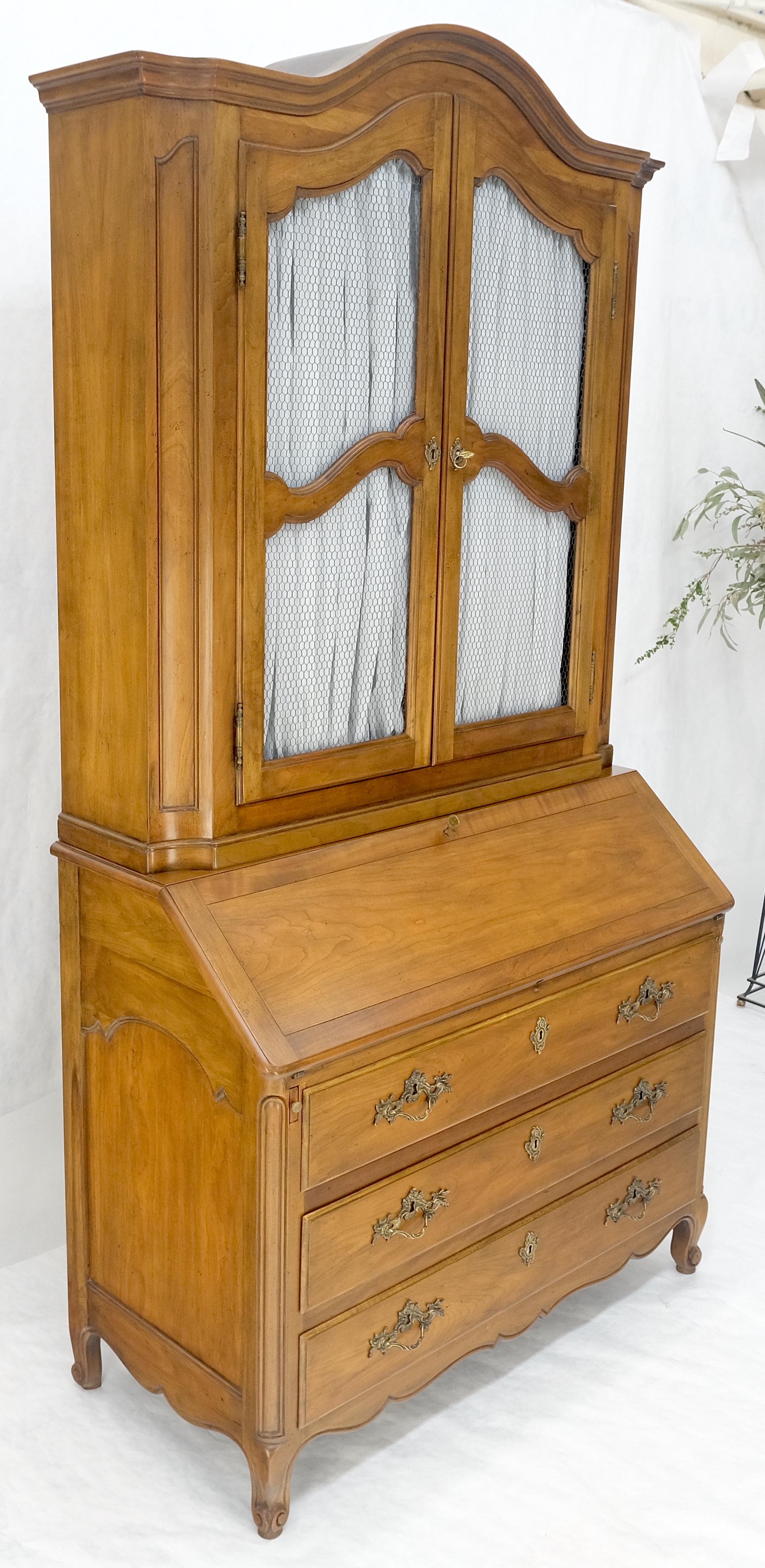 Baker Solid Cherry Draped Doors Drop Front Secretary Desk Dresser Bookcase MINT! For Sale 8