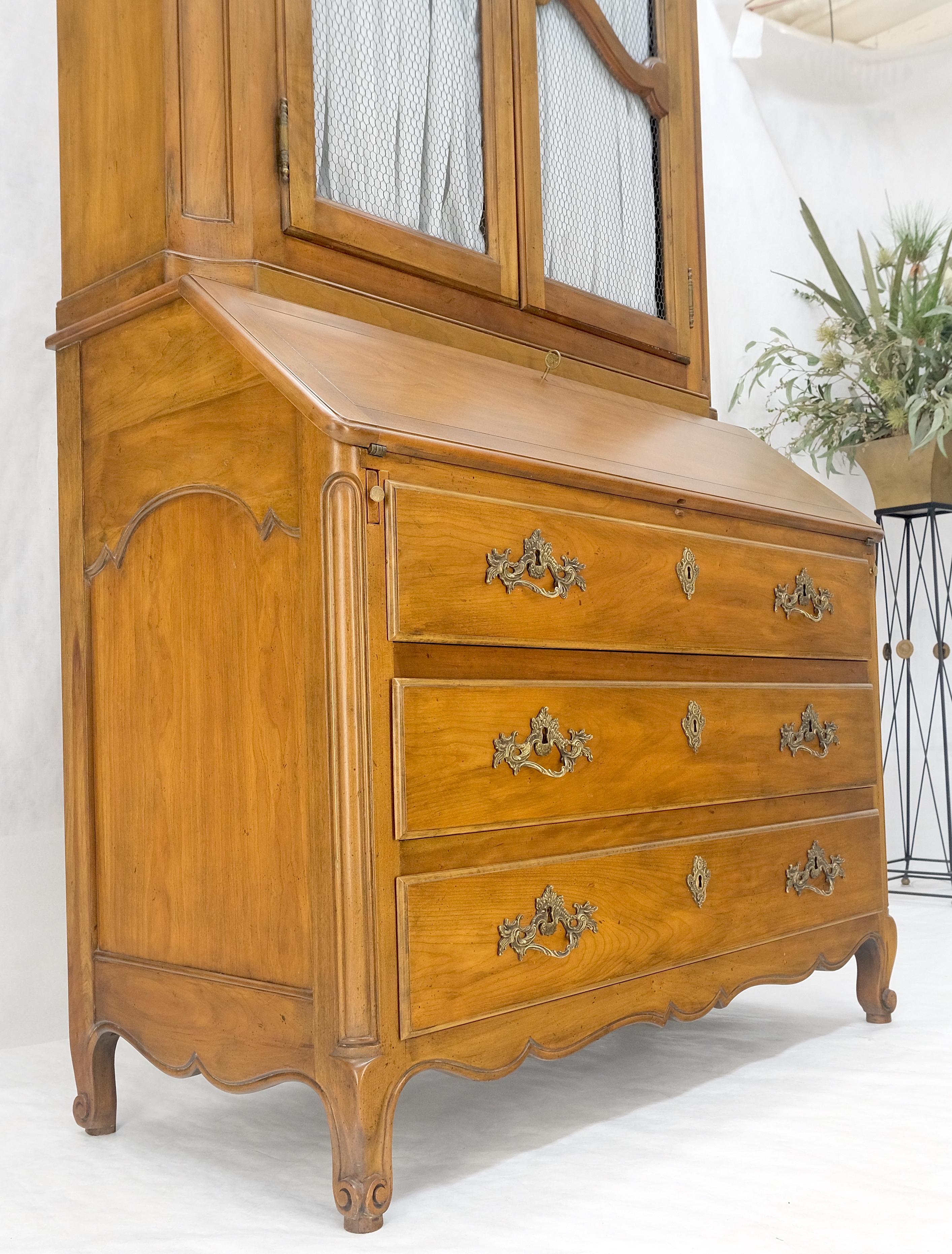 Baker Solid Cherry Draped Doors Drop Front Secretary Desk Dresser Bookcase MINT! For Sale 10