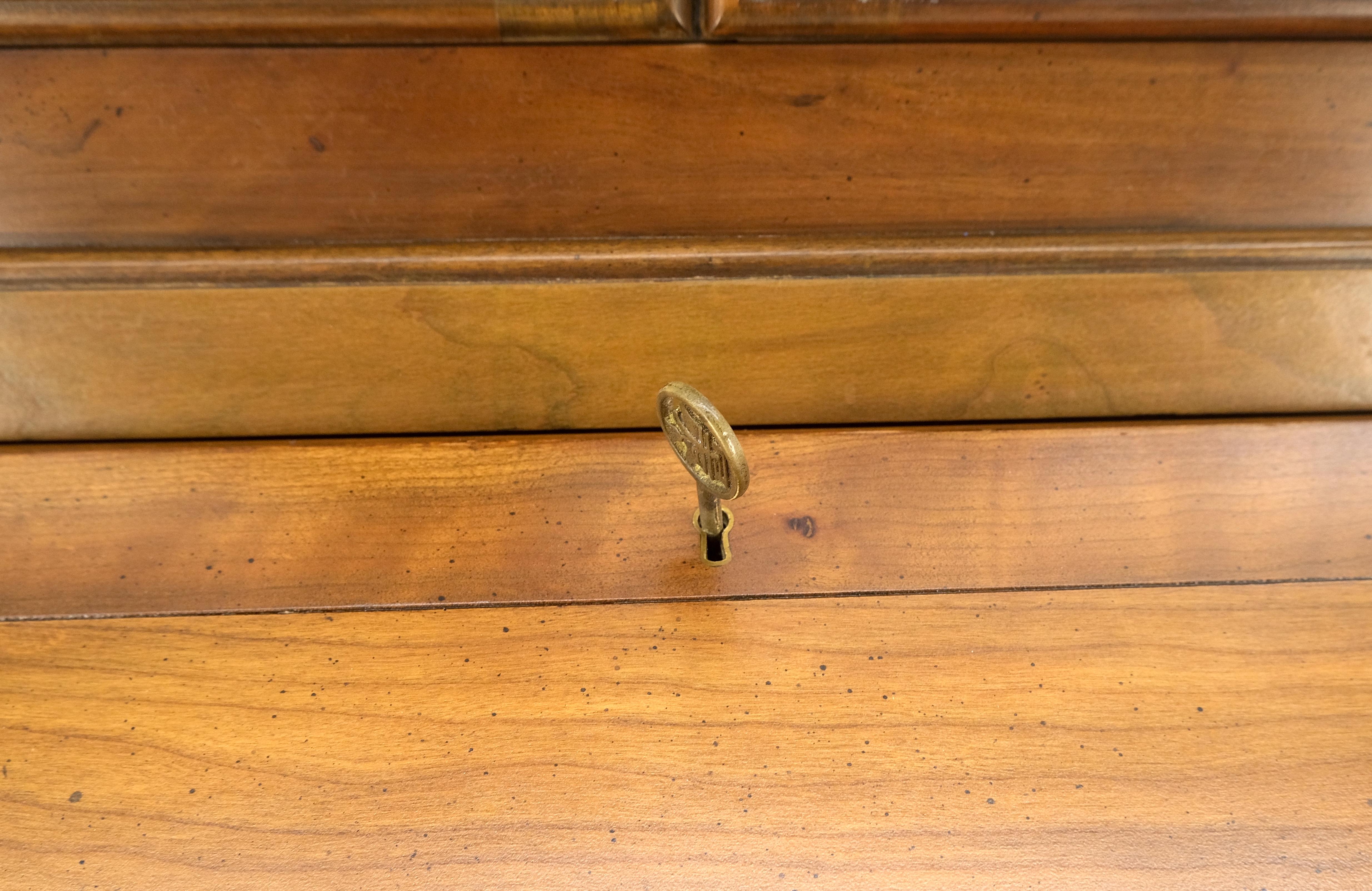 Baker Solid Cherry Draped Doors Drop Front Secretary Desk Dresser Bookcase MINT! For Sale 1