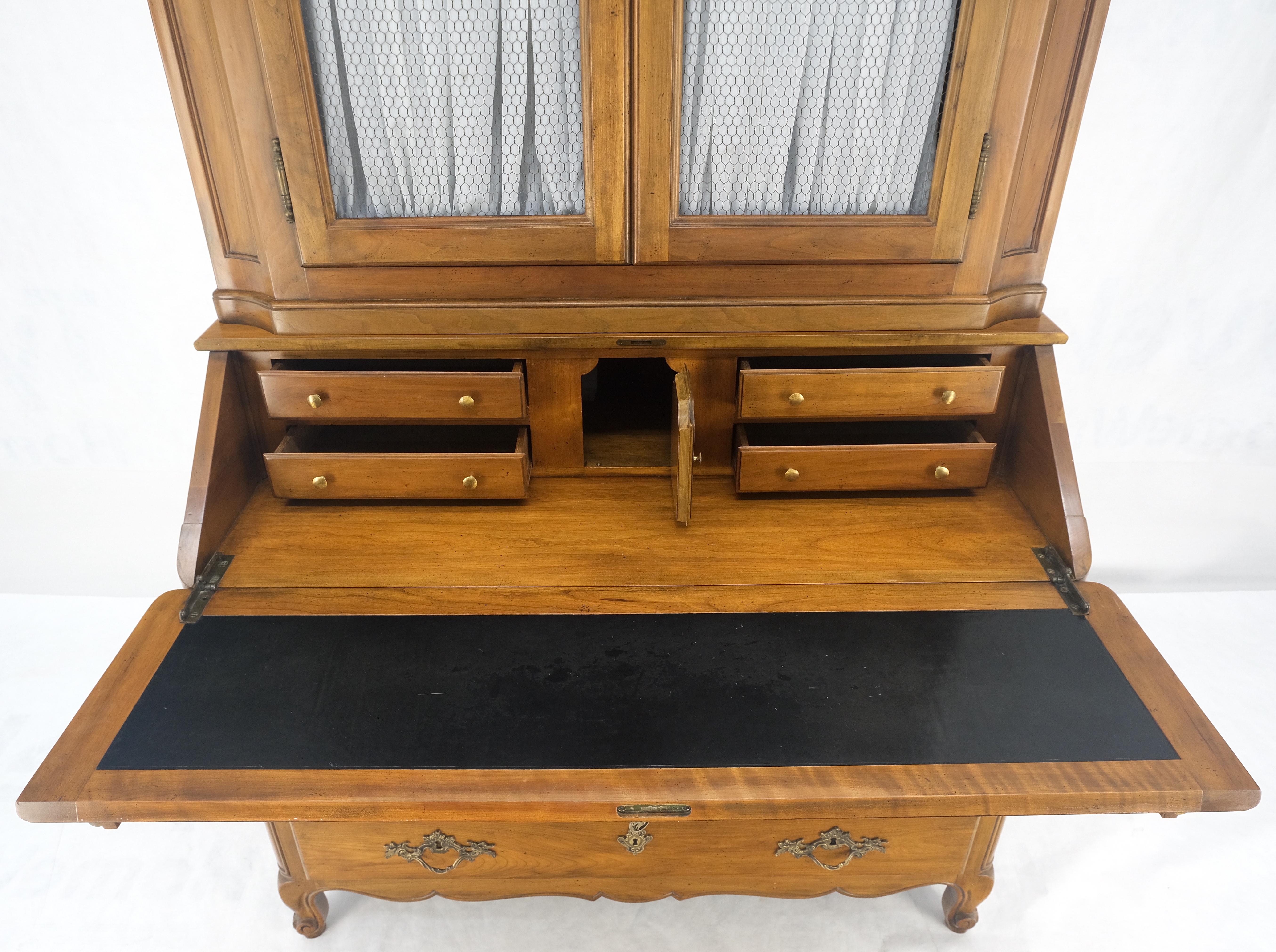 Baker Solid Cherry Draped Doors Drop Front Secretary Desk Dresser Bookcase MINT! For Sale 2